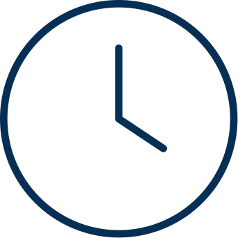 Simple round clock showing the time as 3:00.