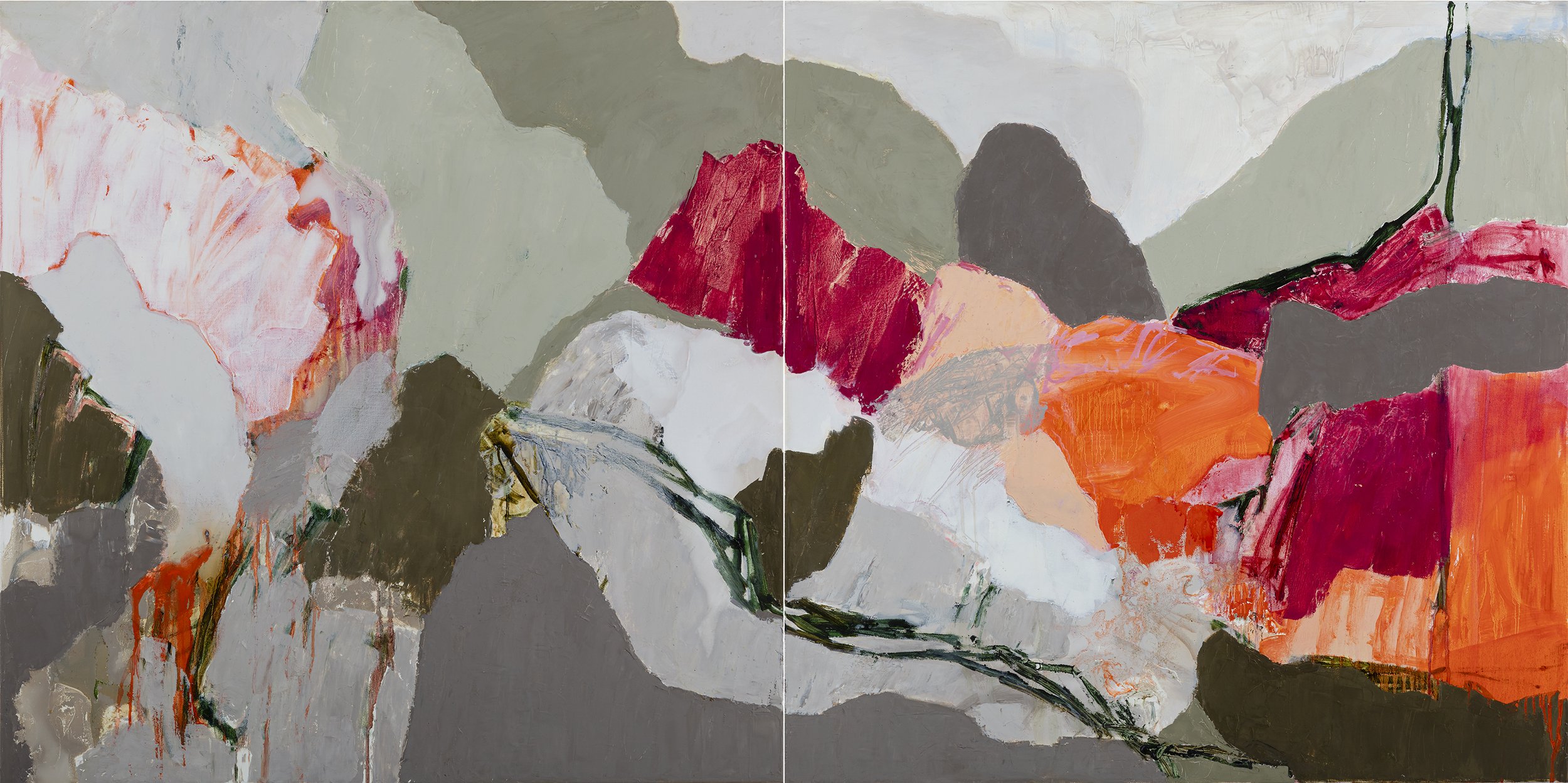 Where Shadows Stretch (diptych)
oil on canvas
200 x 100cm