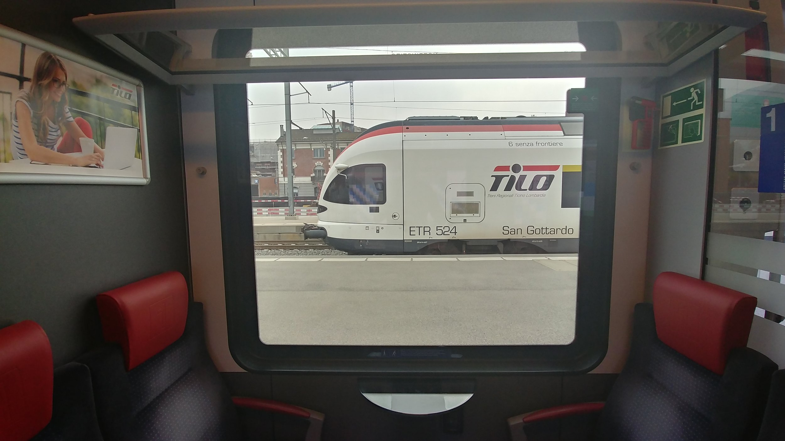 The TILO Train from Milan, Italy to Lugano, Switzerland