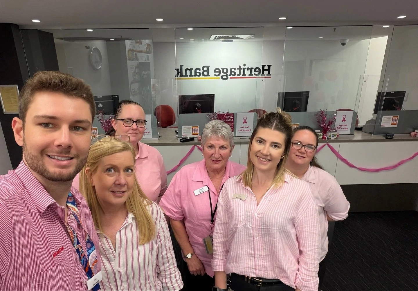 A huge thank-you to the staff at the Heritage Bank branches from Toowoomba and the surrounding areas, for supporting our Blushing Pink Day fundraiser again this year. $500 was raised from their Pink Day.  We are truly grateful to everyone who made a 