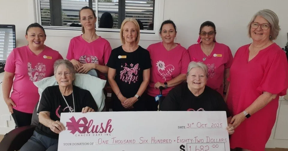 For many years now,  Diane and her staff at Tabeel Aged Care in Laidley, have been supporting our Blushing Pink Day fundraising event.  We sincerely thank them for their fabulous donation and their wonderful support of Blush. 🎀

'Last week saw the c