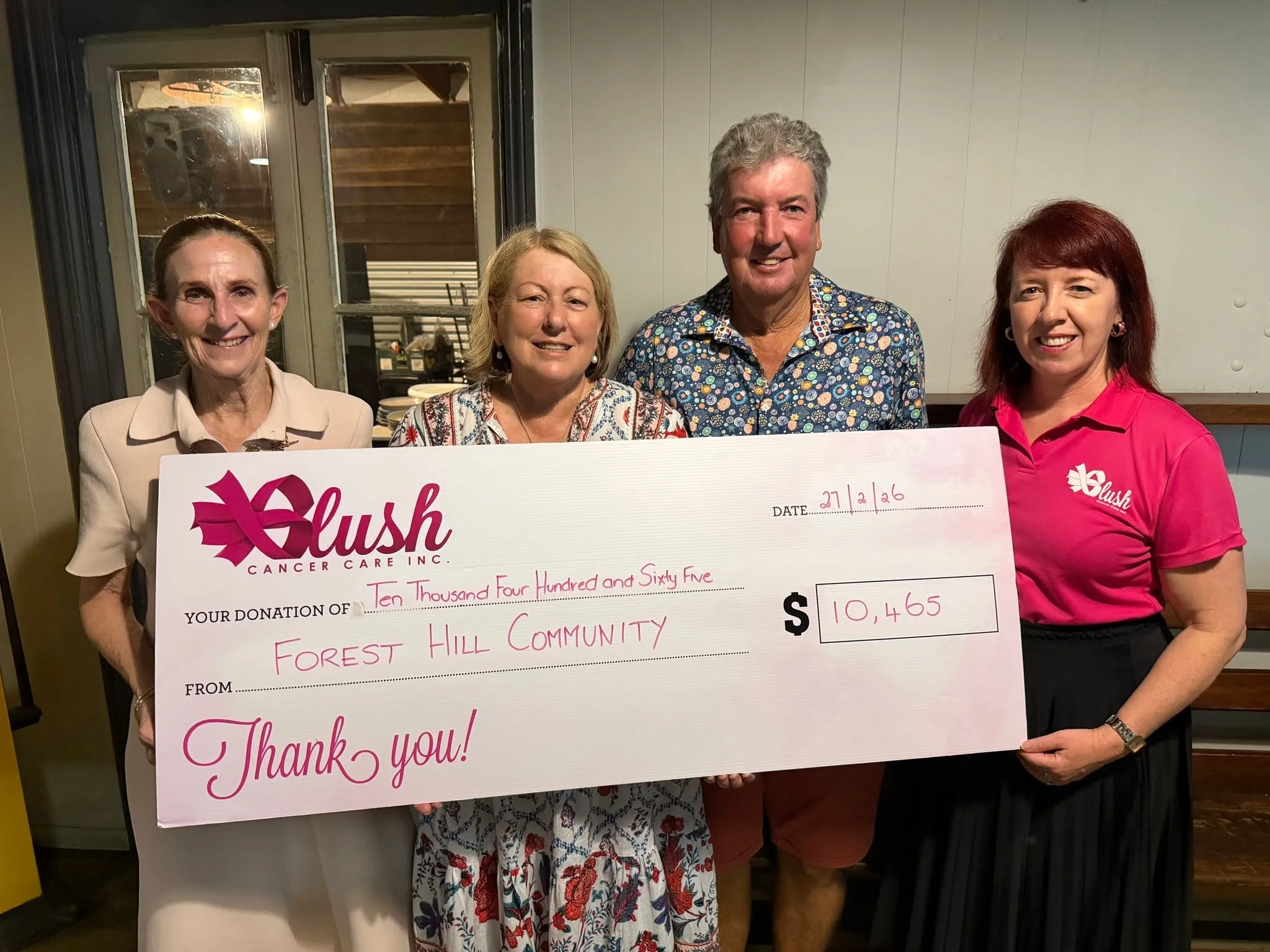 Huge thank you to the Forest Hill community!  Over the last five months, every Friday night, the patrons of @thelockyerhotel and the Forest Hill Hotel have dug deep to purchase raffle tickets and raise a tremendous $10,465 for Blush.  The community h
