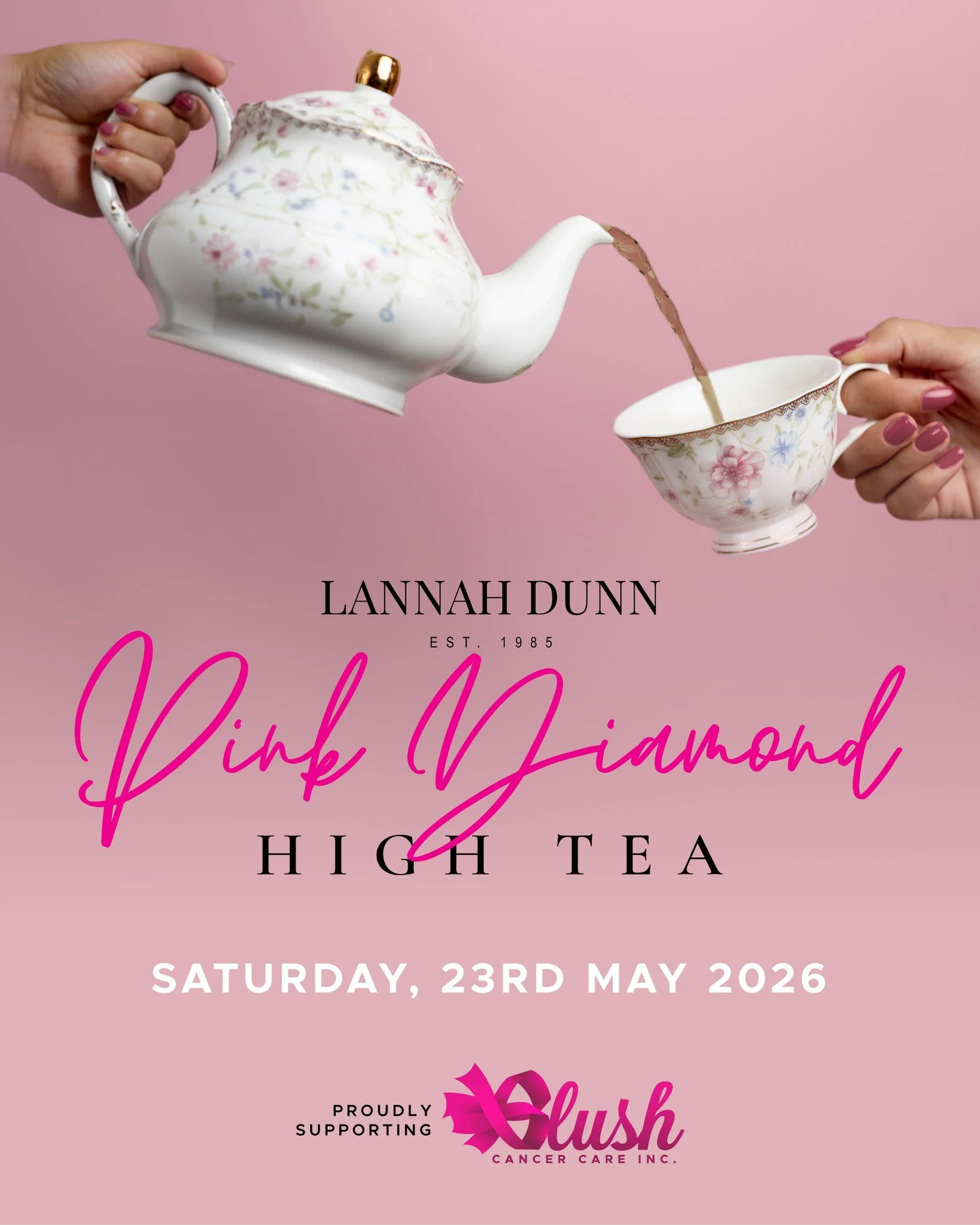 Have you purchased your tickets for our beautiful Lannah Dunn Blush Pink Diamond High Tea on Saturday 23rd May? Tickets are selling quickly and we would love to see you there.

A lovely gift idea for Mother's Day perhaps? Join us for delicious high t