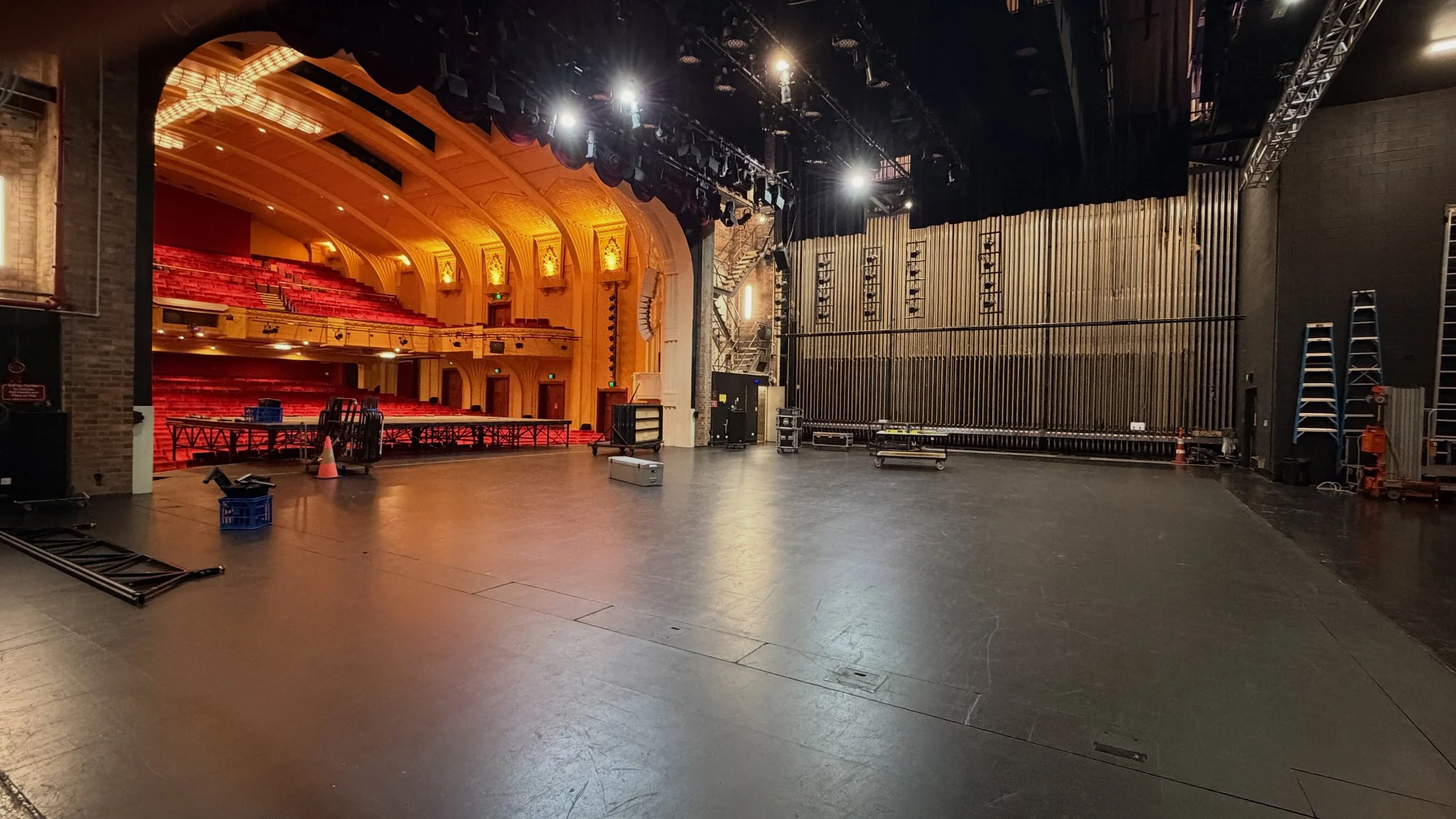 It&rsquo;s an exciting day - and the @empire_theatre stage no longer looks like this, but you will have to wait to see what&rsquo;s in store for our @lexusoftoowoomba Blush Ball attendees tonight! 🩷🧡