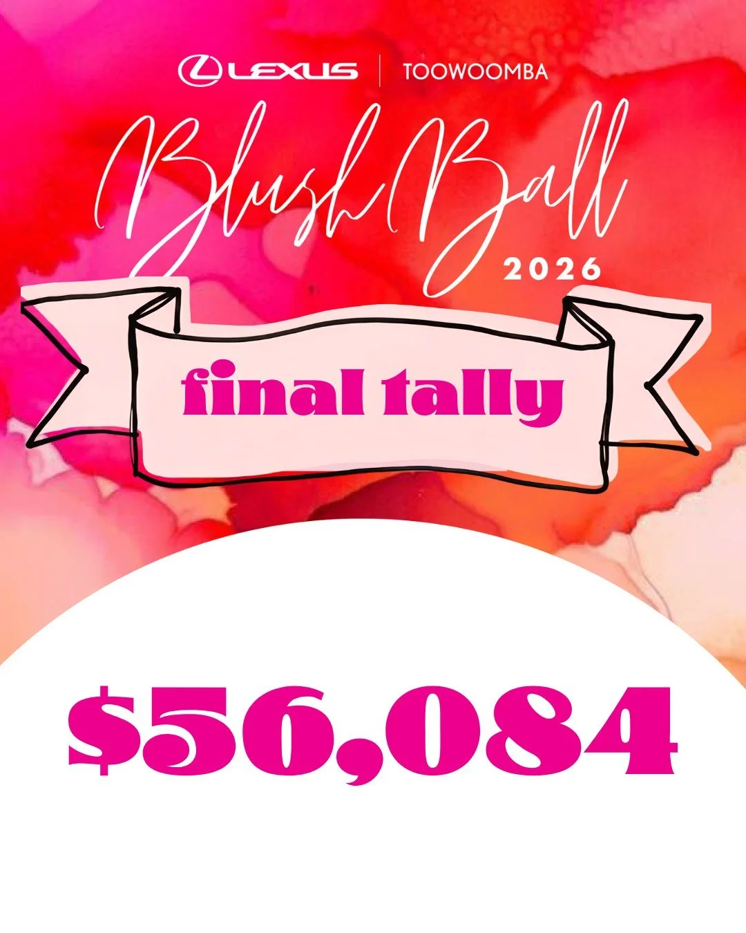 🩷 On this rainy Toowoomba day, we are absolutely thrilled to introduce some bright shiny happiness with the announcement of the total raised at the Lexus of Toowoomba Blush Ball 2026!!! 🩷

Thanks to the generosity of our amazing sponsors, supporter