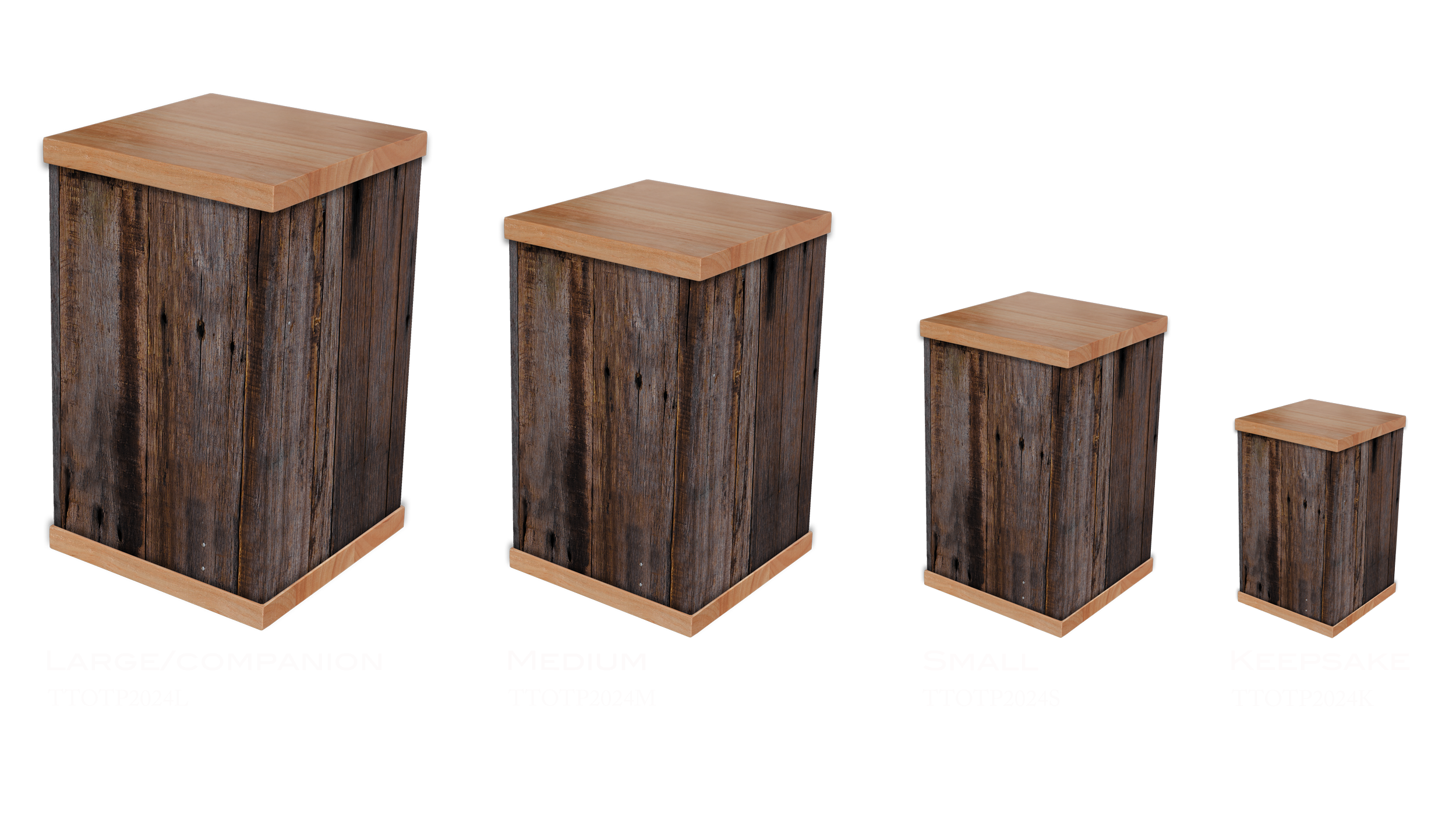 Honor a loved one with our Rustic Timber Paling Cremation Urn, featuring a photo-wrapped design inspired by weathered timber palings iconic to the Australian outback. With a natural timber lid and base, this urn embodies the rugged charm and heritage