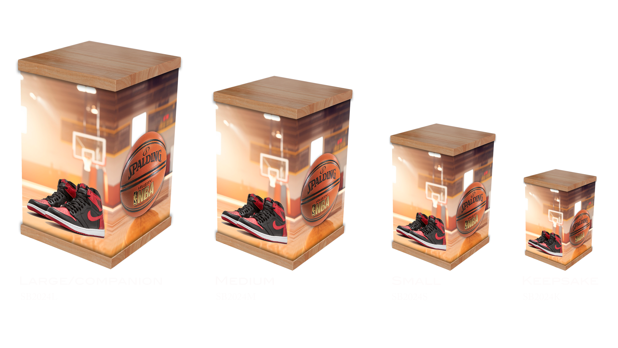 Our Basketball cremation urn is a dynamic tribute for sports enthusiasts, featuring an eye-catching design that showcases a basketball, a vibrant basketball court, and iconic Nike shoes. This urn celebrates the passion and excitement of the game, mak