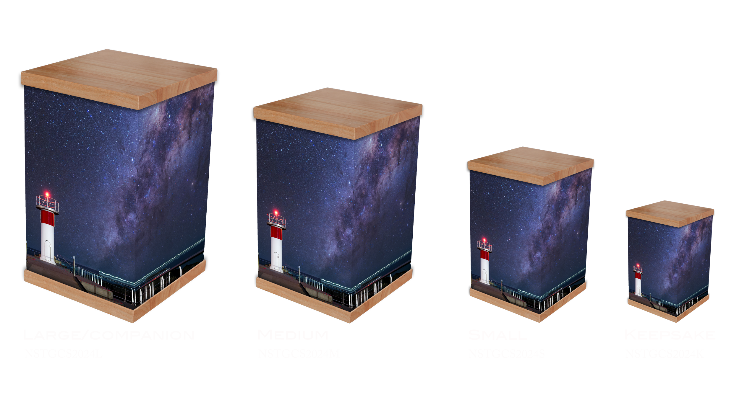 Our Gold Coast Seaway Night Scene cremation urn captures the serene beauty of the coastline under a starlit sky. Featuring a stunning nightscape design, this urn symbolises tranquility and cherished memories. Crafted from high-quality materials, it o