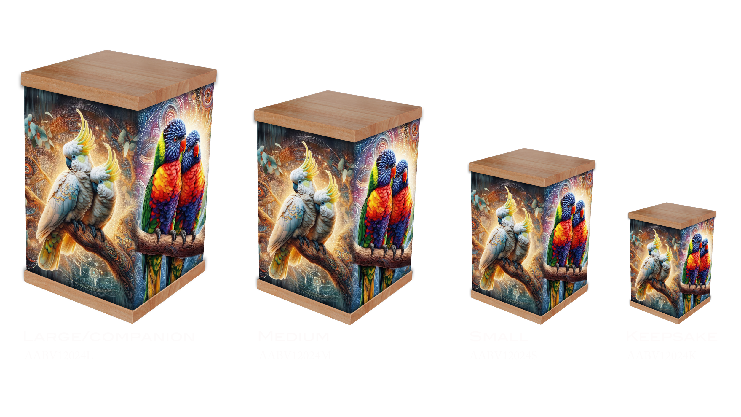 Honor a loved one with our Australian Birds Version 1 cremation urn. A bespoke, personalised cremation urn and keepsake featuring iconic native wildlife. Shop now.