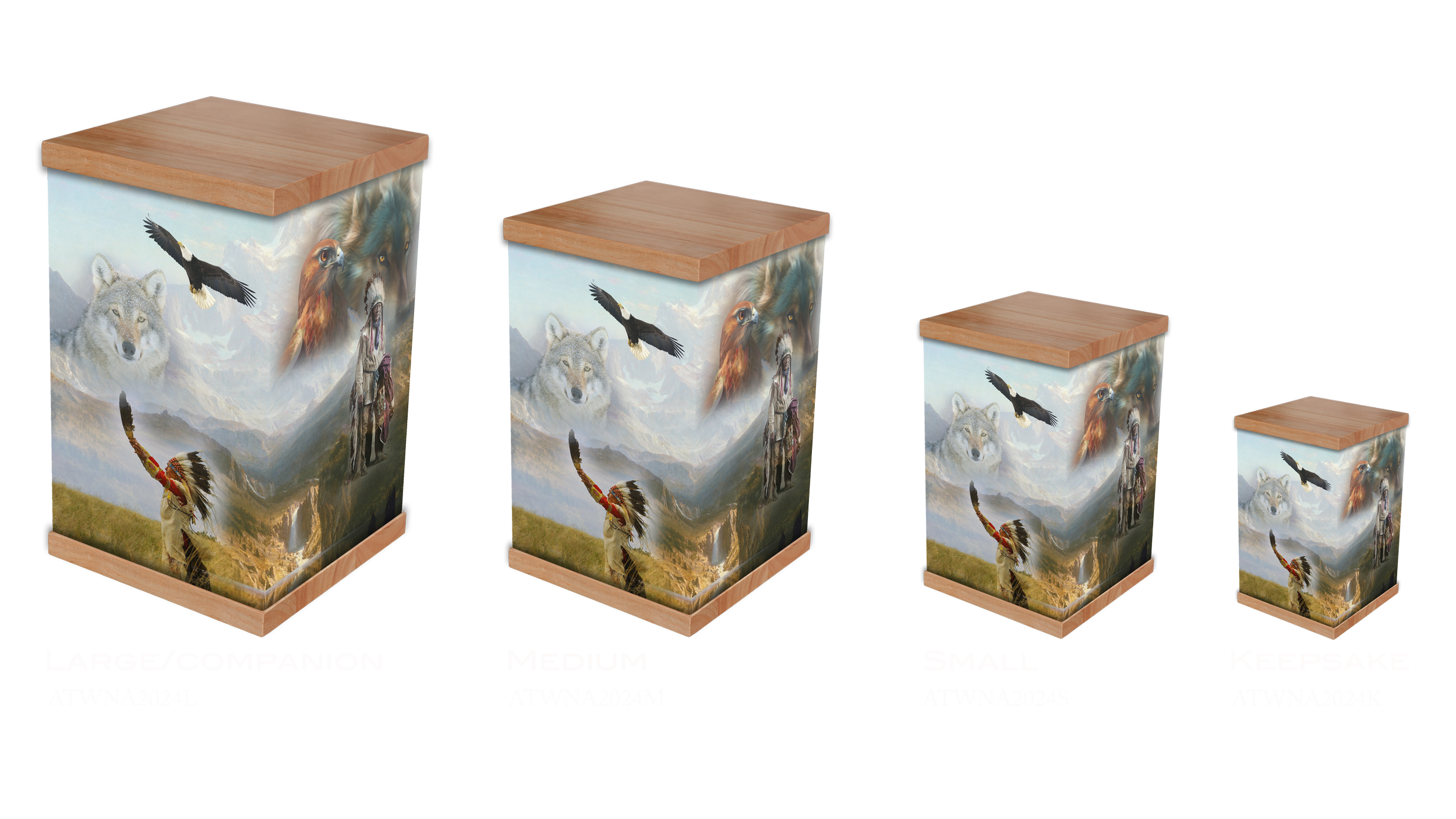 Our Native American cremation urn beautifully honors the rich heritage and spirituality of the native Indians. Featuring intricate designs of dreamcatchers and spirit animals, this urn symbolises protection, wisdom, and connection to the natural worl