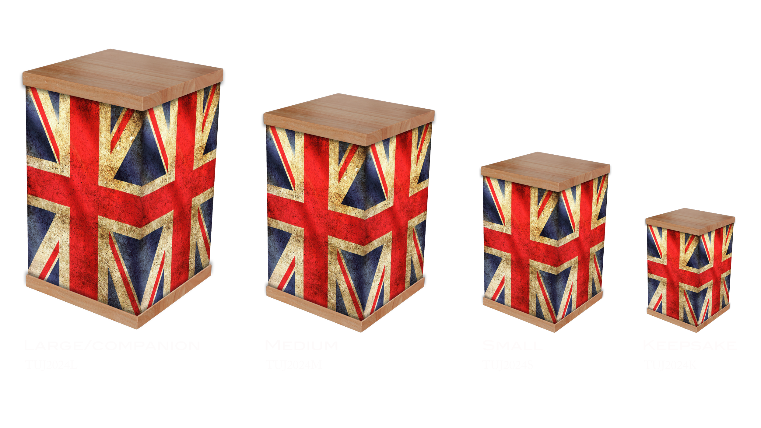 Honor British heritage with our Union Jack cremation urn, featuring a stunning photo wrap of the iconic red, white, and blue flag. Complete with a durable timber lid and base, this urn blends elegance and tradition, creating a dignified resting place