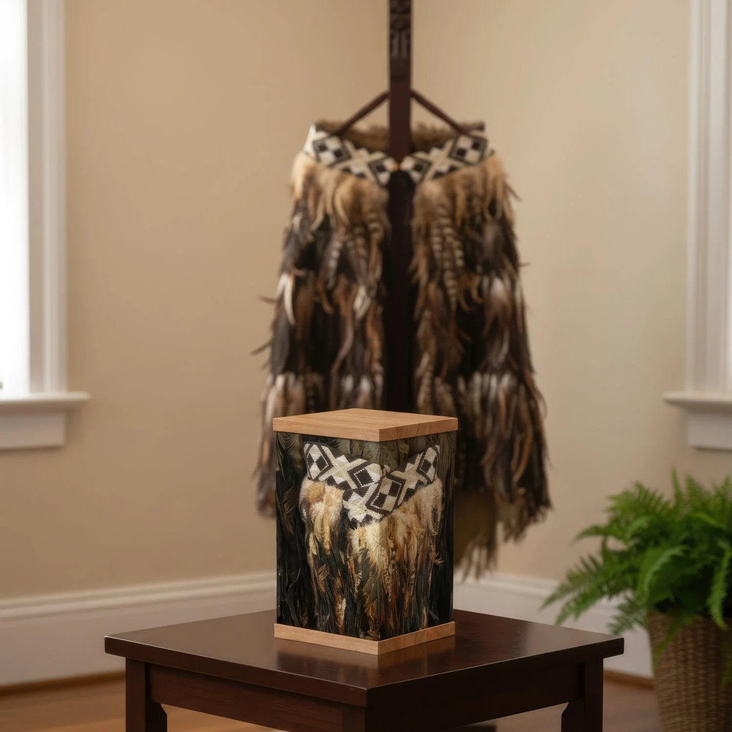 Maori Korowai Cremation Urn