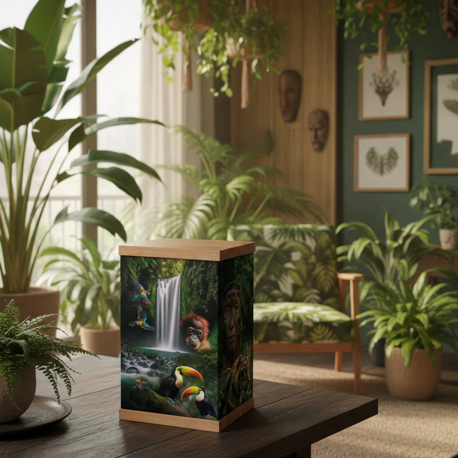 Amazon Jungle Cremation Urn