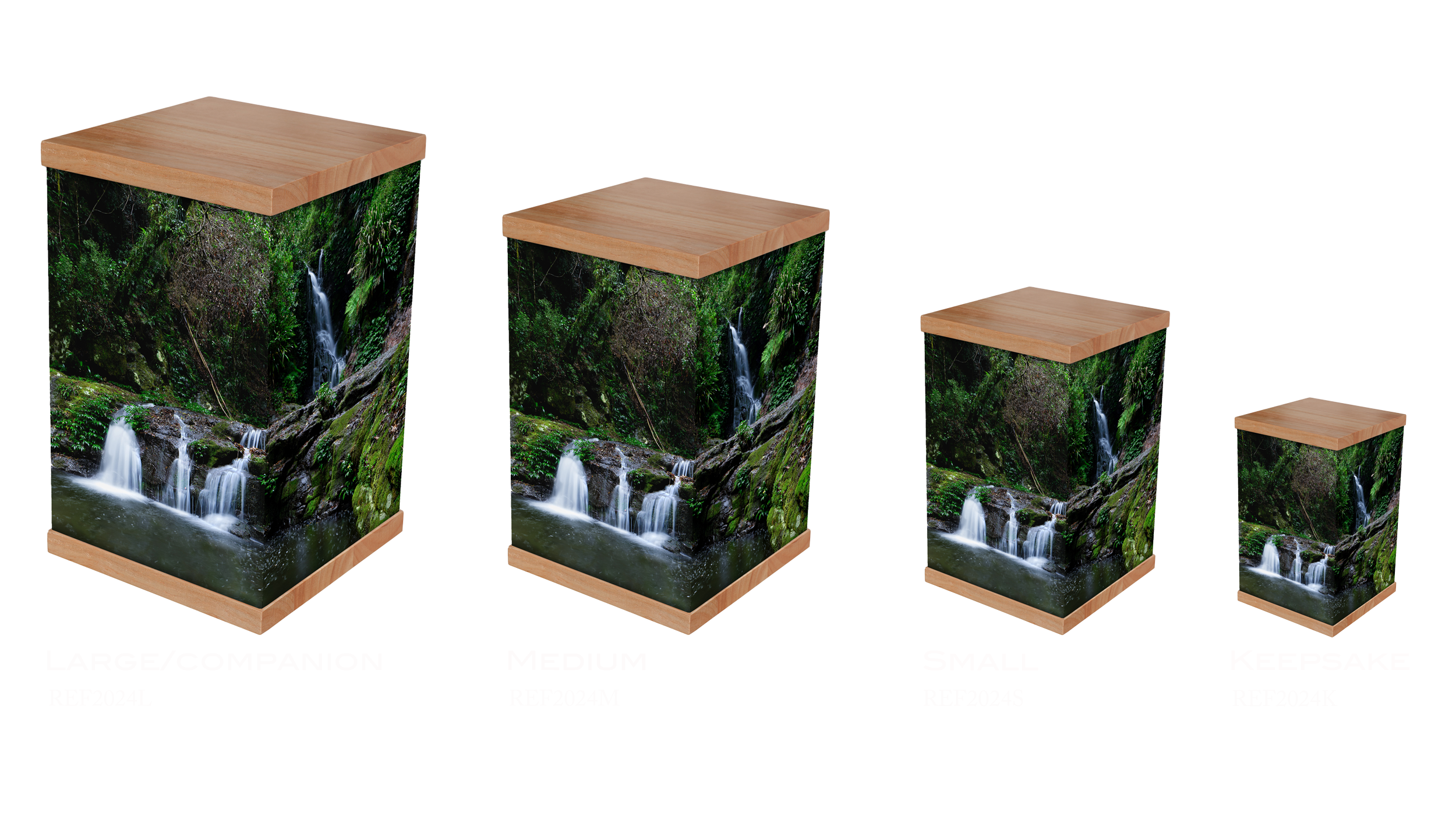 Discover our Rainforest Elabana Falls cremation urn, which beautifully captures the serene essence of nature with its stunning depiction of Elabana Falls. This urn symbolises peace, tranquility, and the beauty of life, making it a perfect tribute for