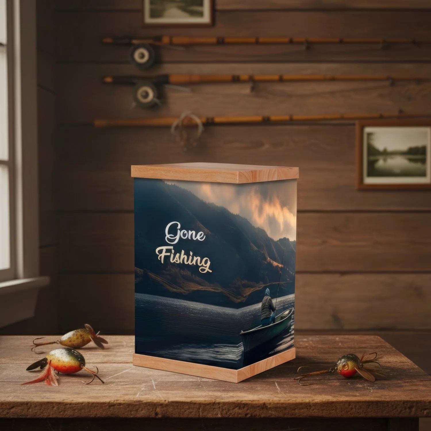 Gone Fishing Cremation Urn