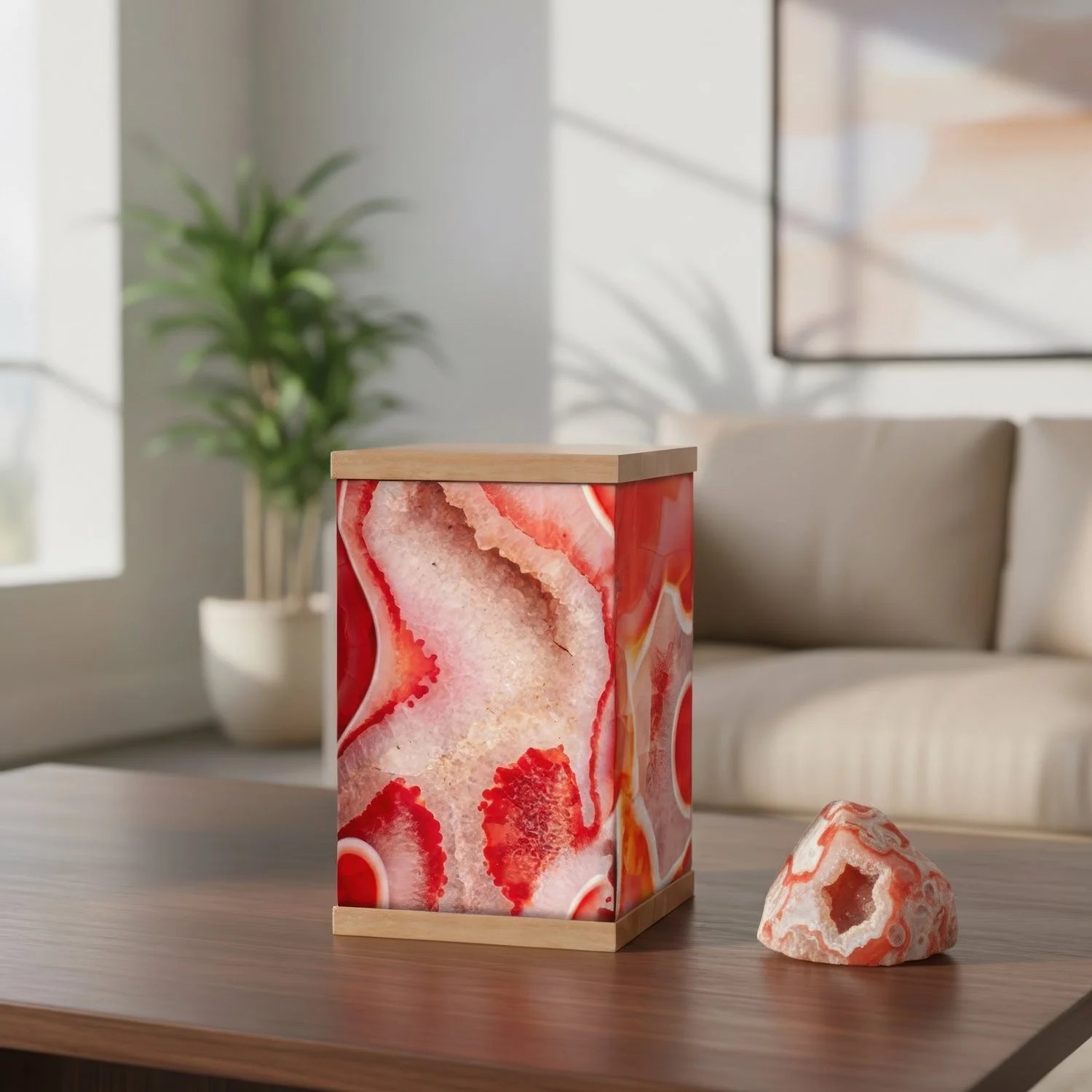 Carnelian Crystal Cremation Urn