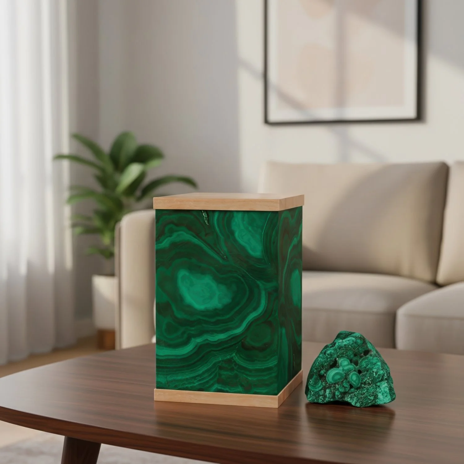Malachite Crystal Cremation Urn
