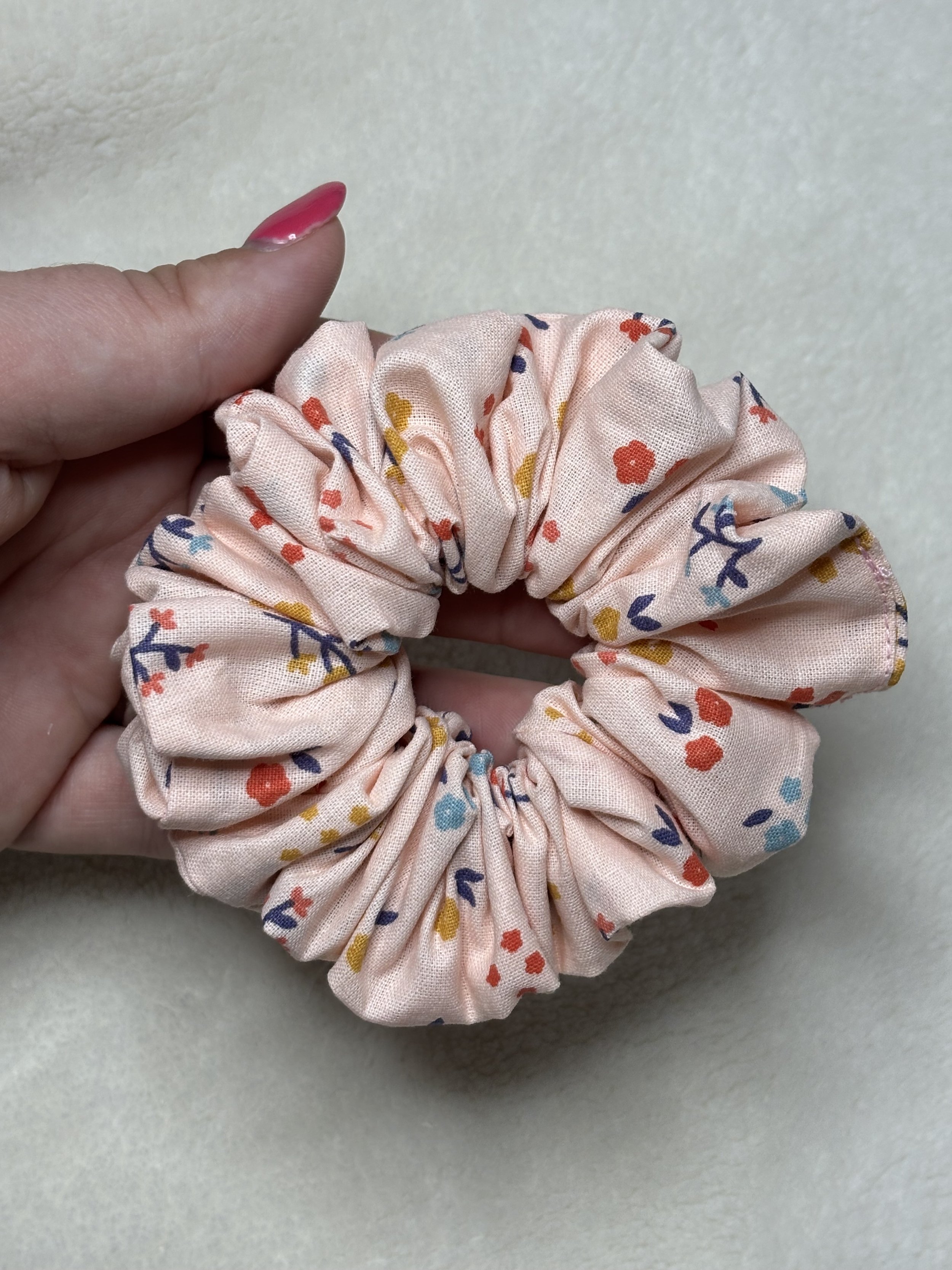 Pink floral Scrunchie