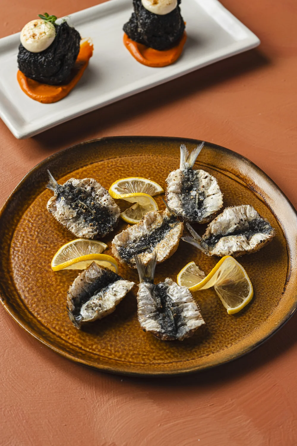 Seafood small plates photographed for Alma