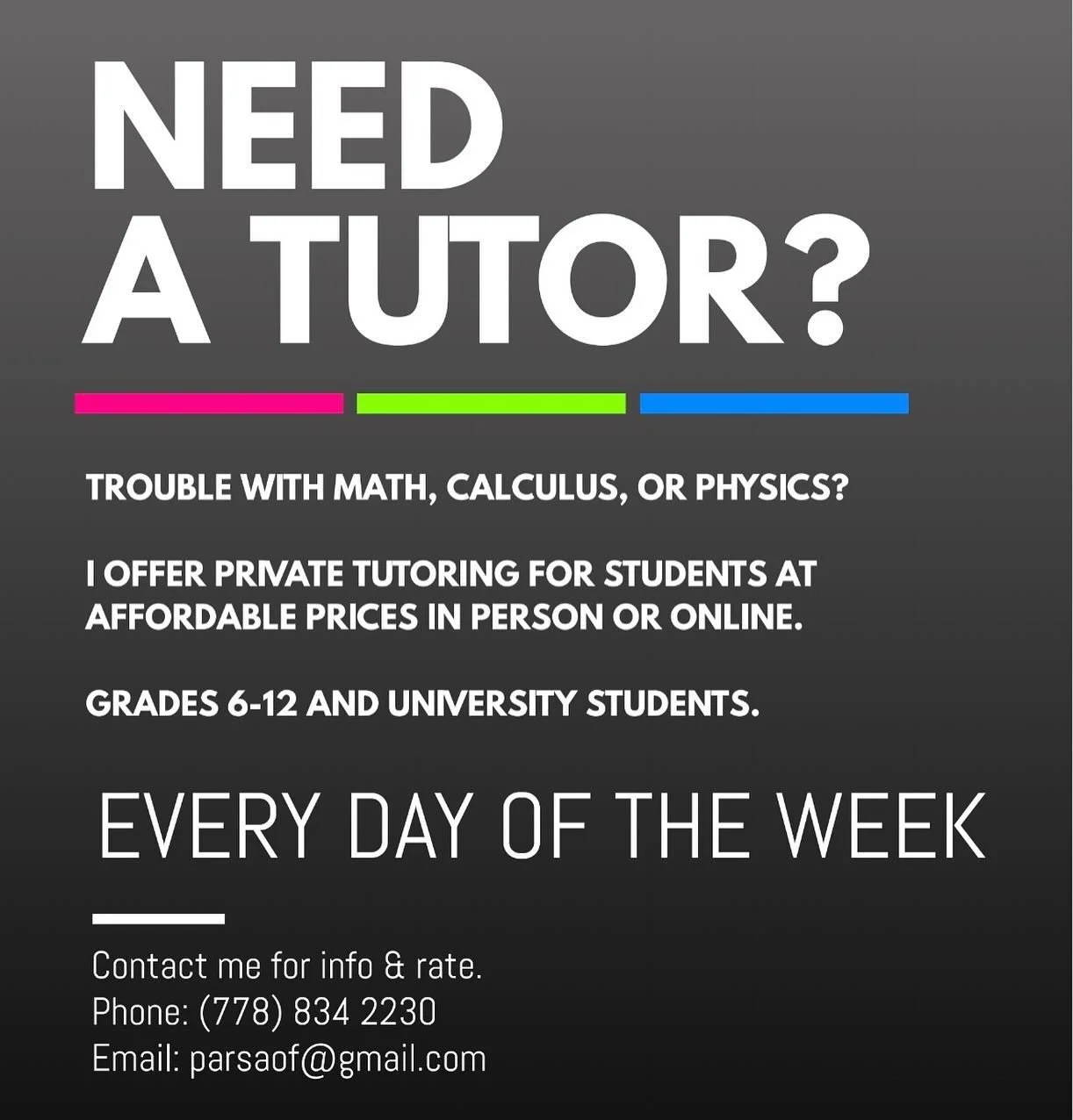 School year is starting soon, be prepared with professional tutoring!