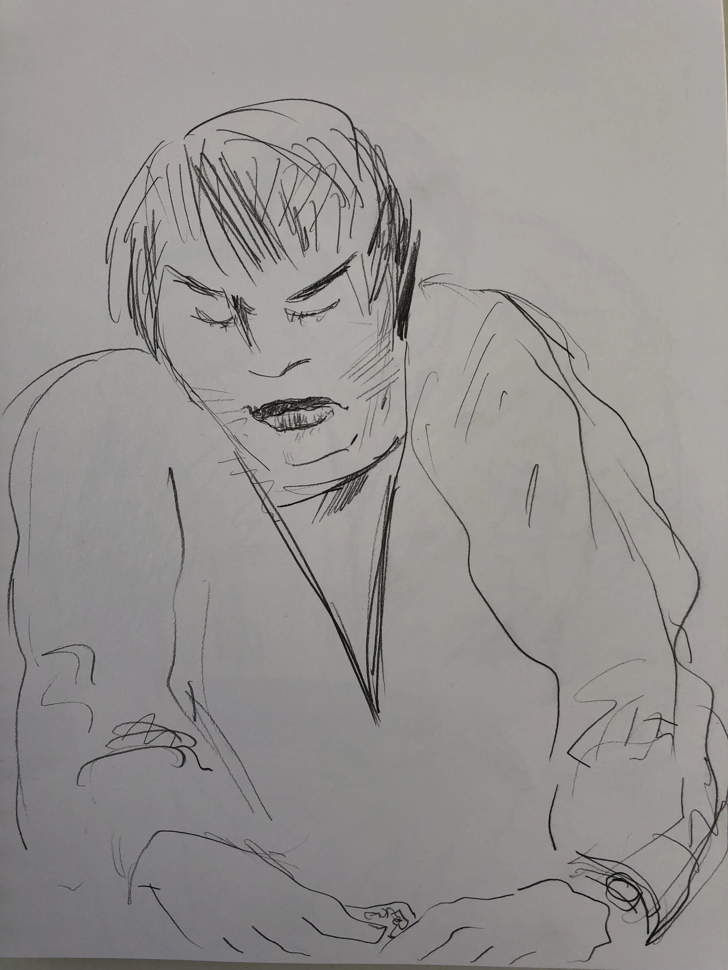 Poker drawings, pencil on paper, 2018, 9x12"