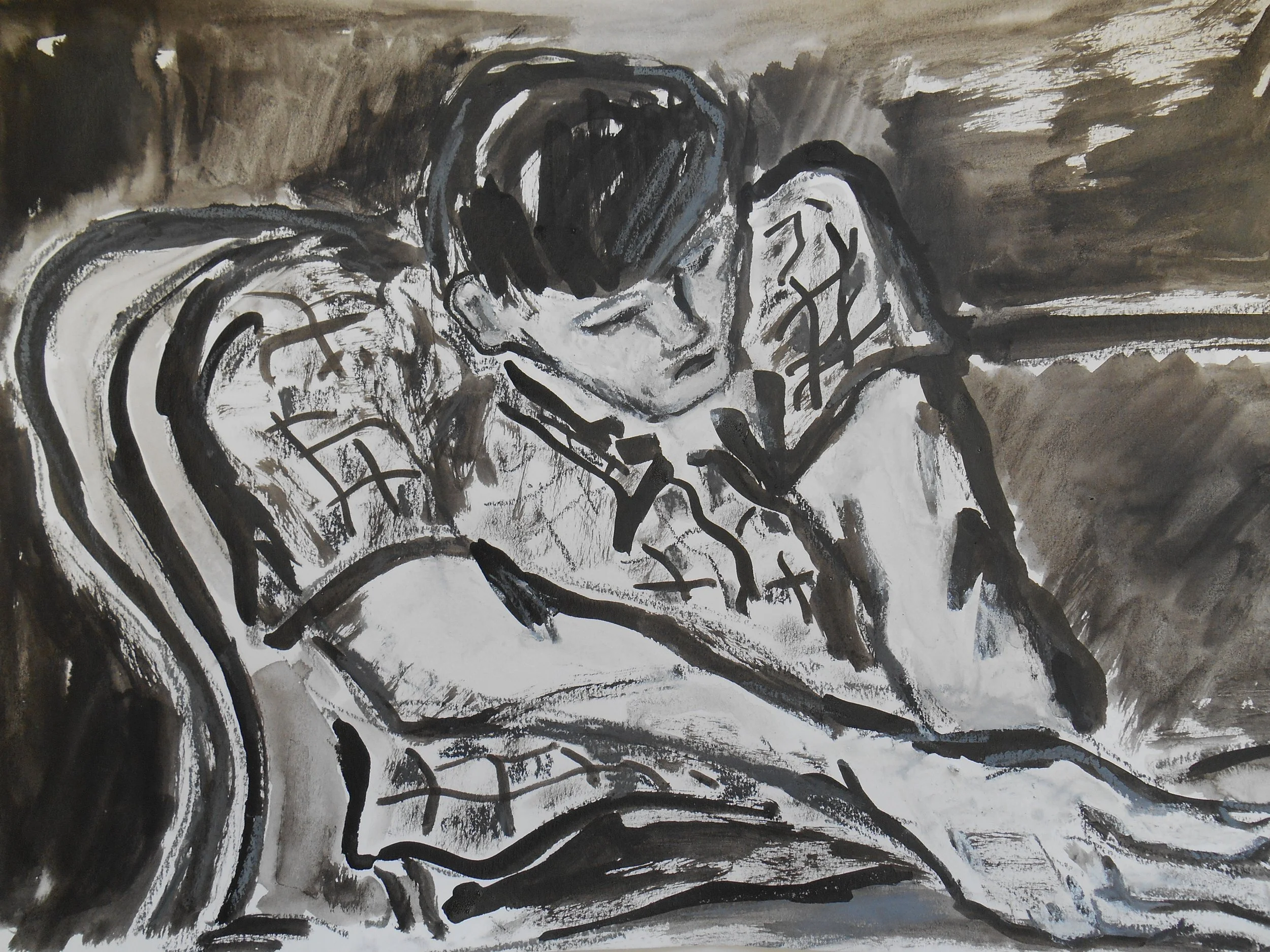 Poker VII, 2018, ink on paper