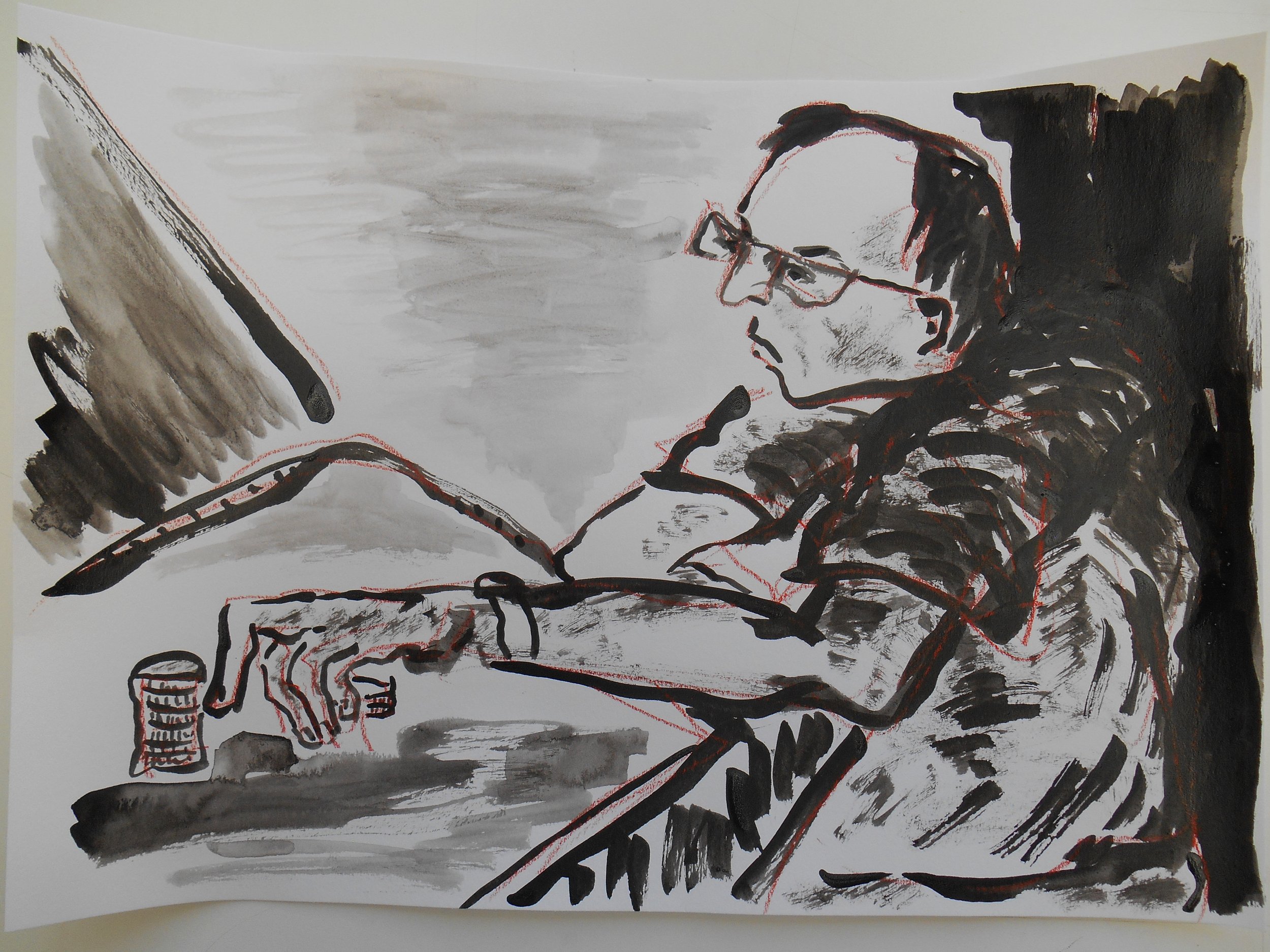 Poker III, 2018, ink on paper