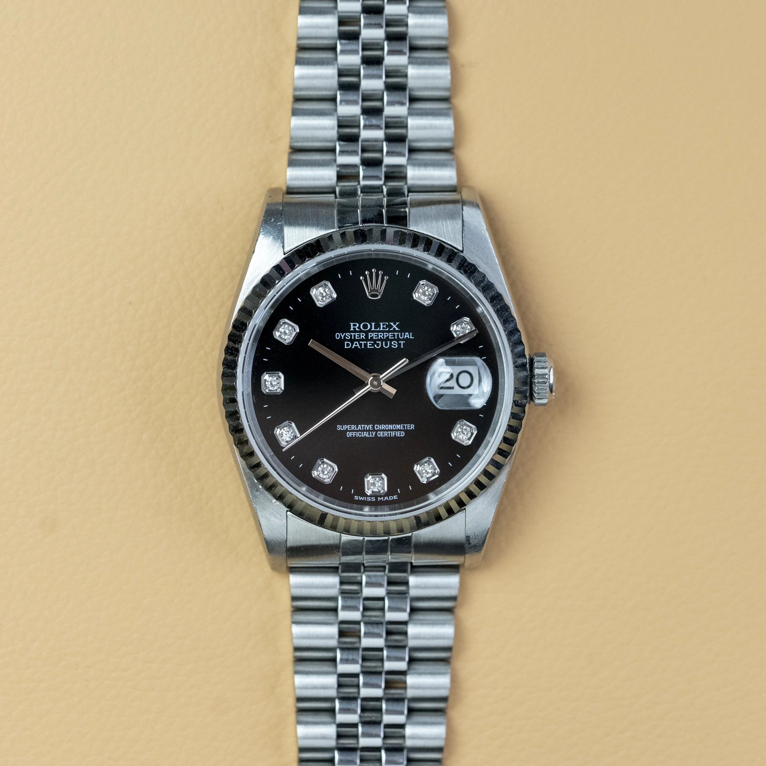 Rolex Datejust 16234 Factory Black Diamond Dial
