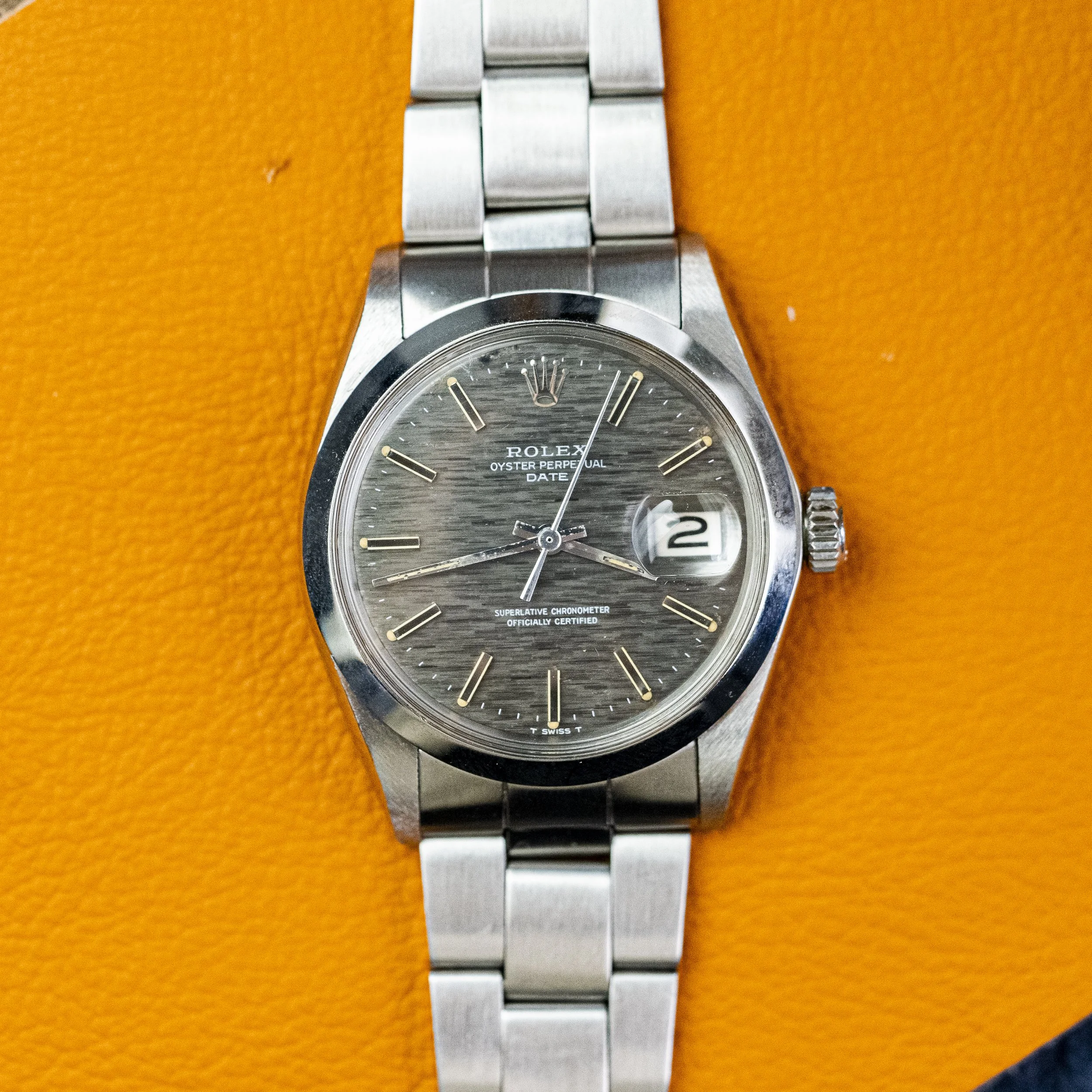 Rolex 1500 Oyster Perpetual Date Dark Grey Mosaic