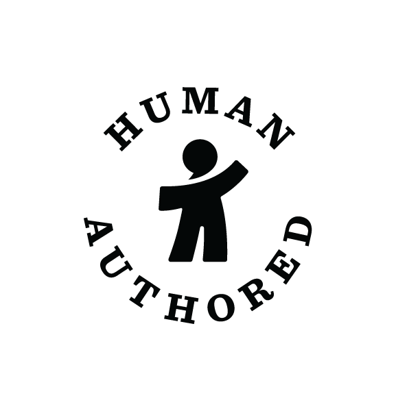 image shows a human outline and the slogan 'human authored'