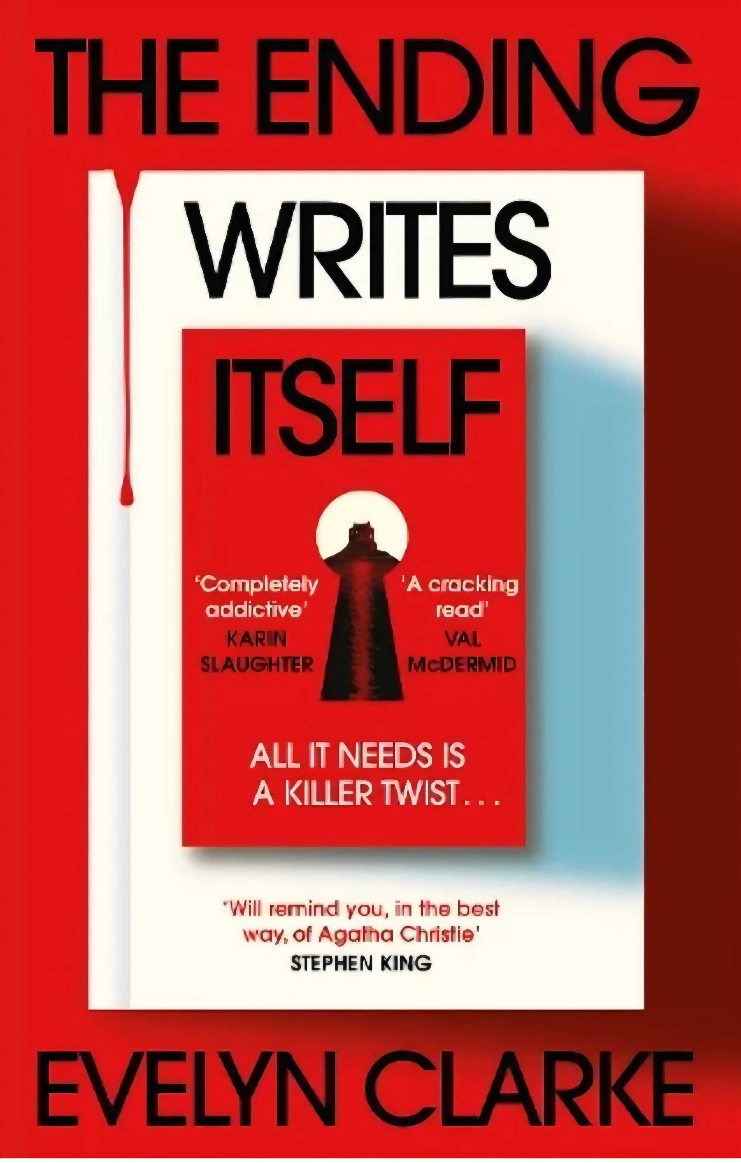 the image shows the book cover for The Ending Writes Itself by Evelyn Clarke