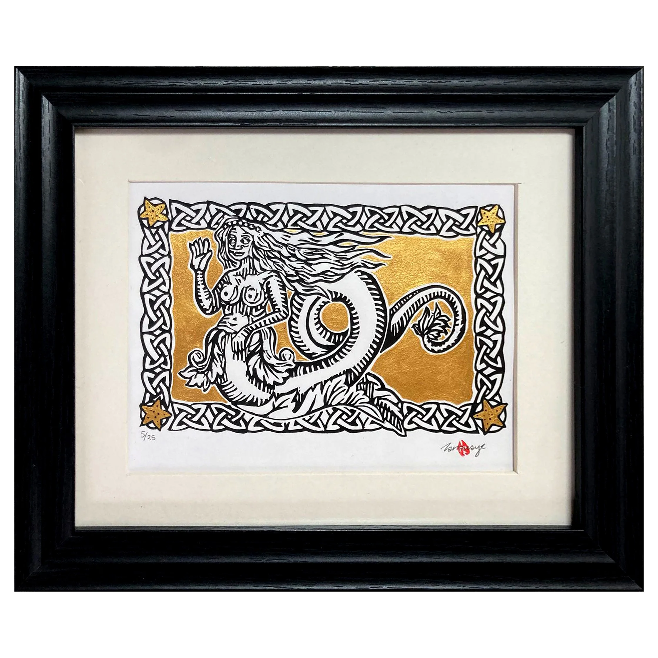 Mermaid - gold (framed)