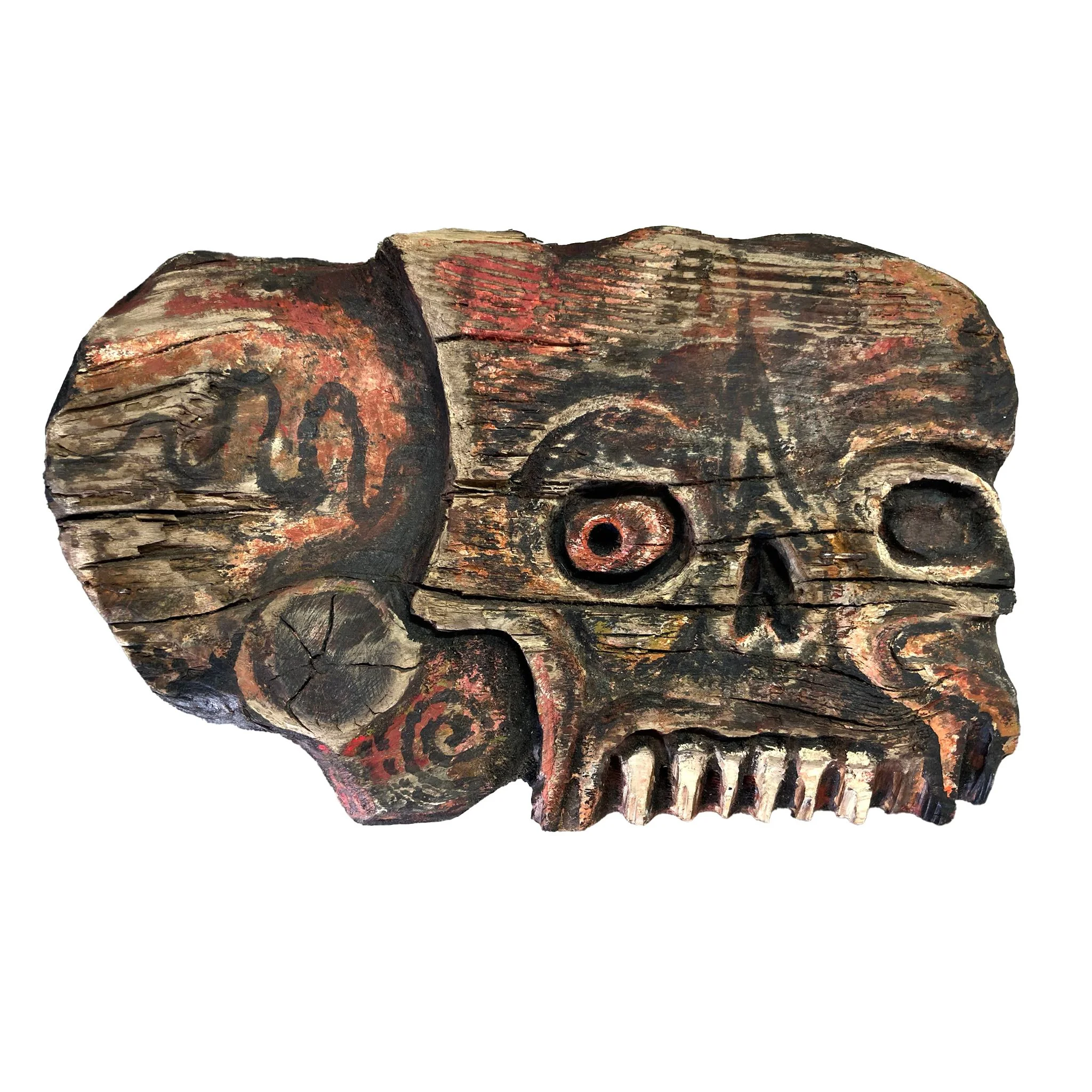 Carved Wooden Skull
