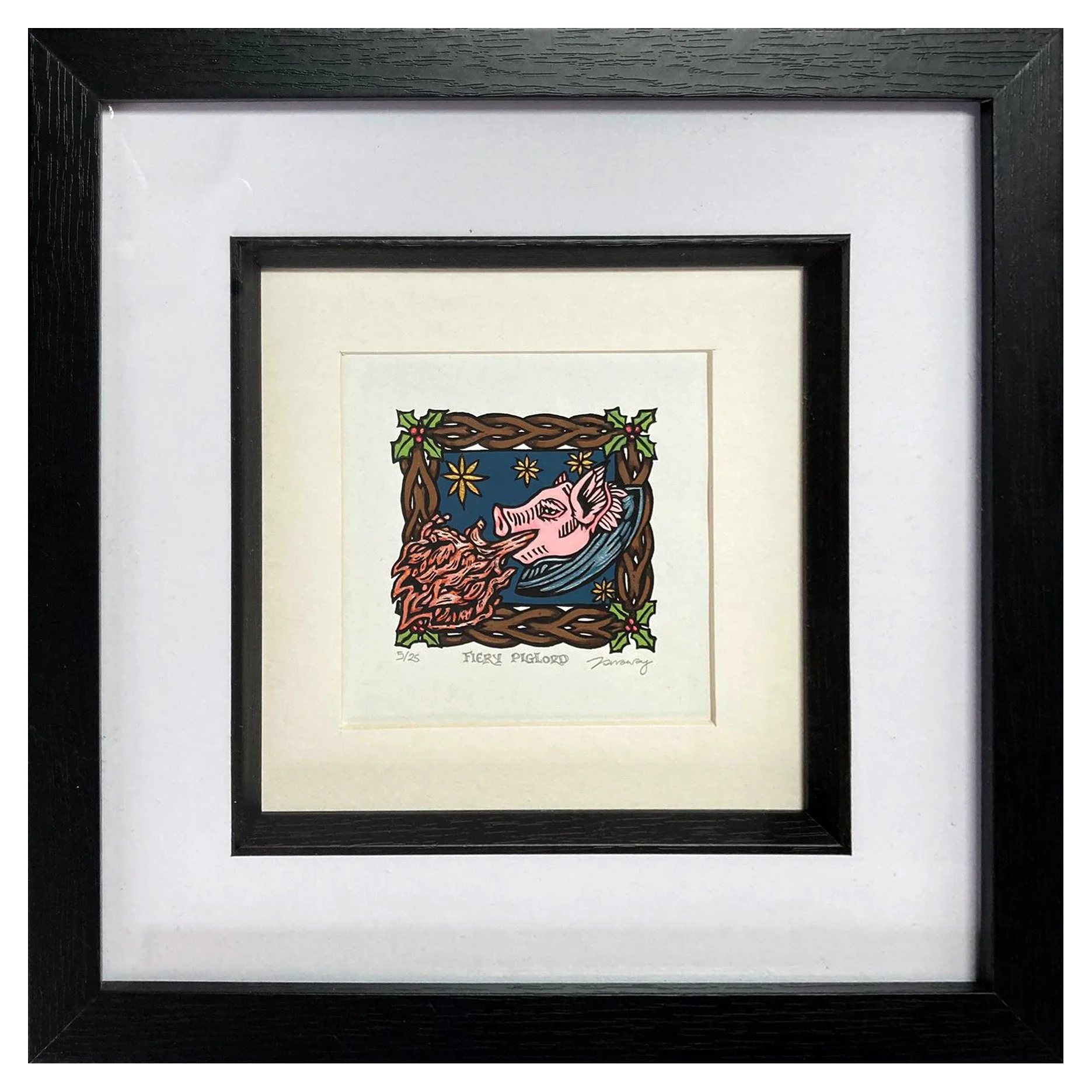 Fiery Pig Lord - full colour (framed)