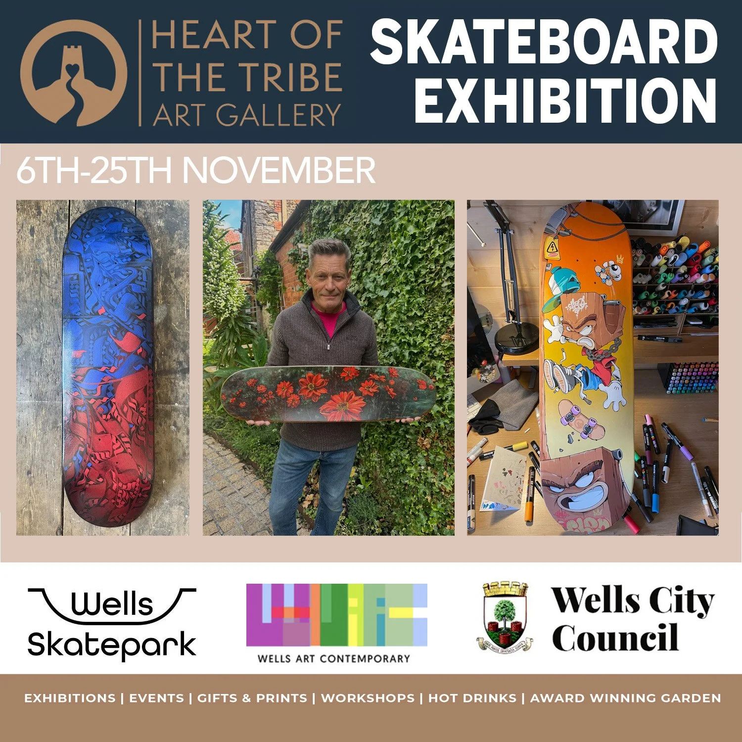 ART ON DECK > Skateboard Art for Wells Skatepark