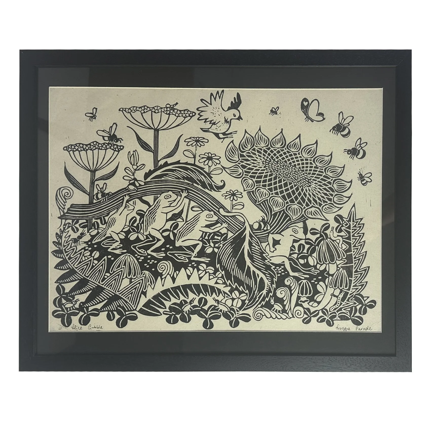 Froggie Parade (framed)