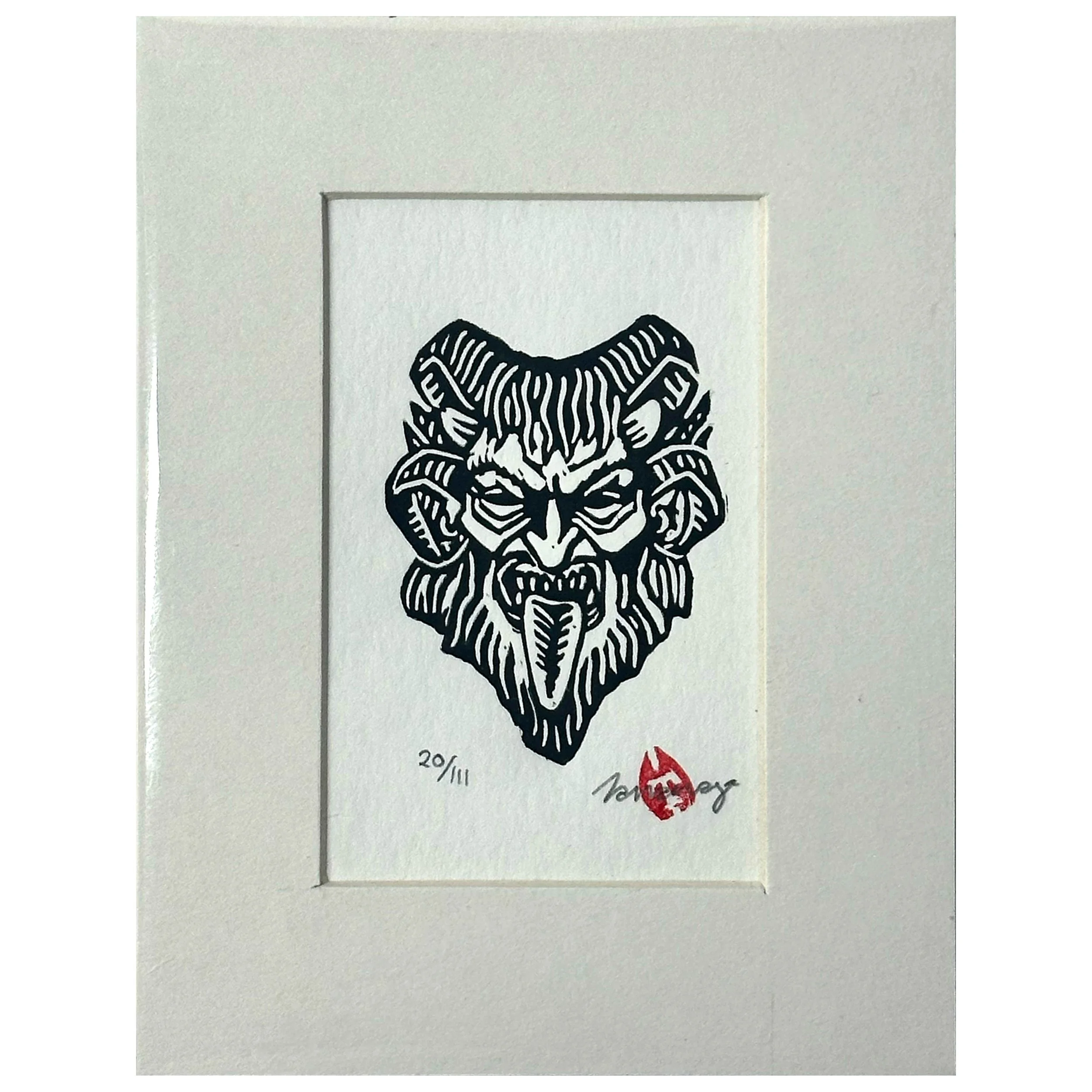 Horned krampus black unframed.jpg