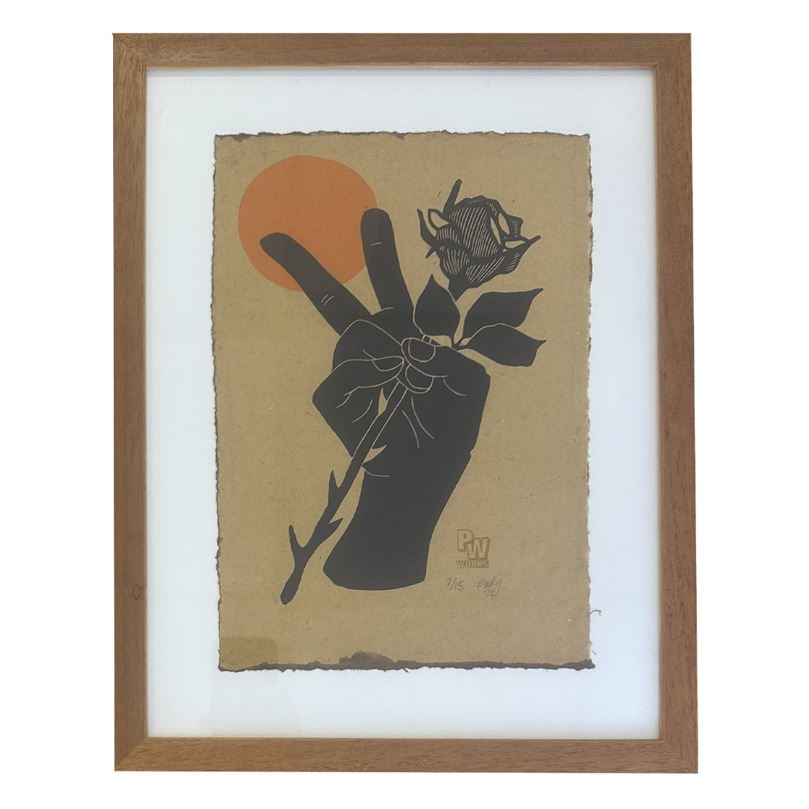 Peace rose (framed)