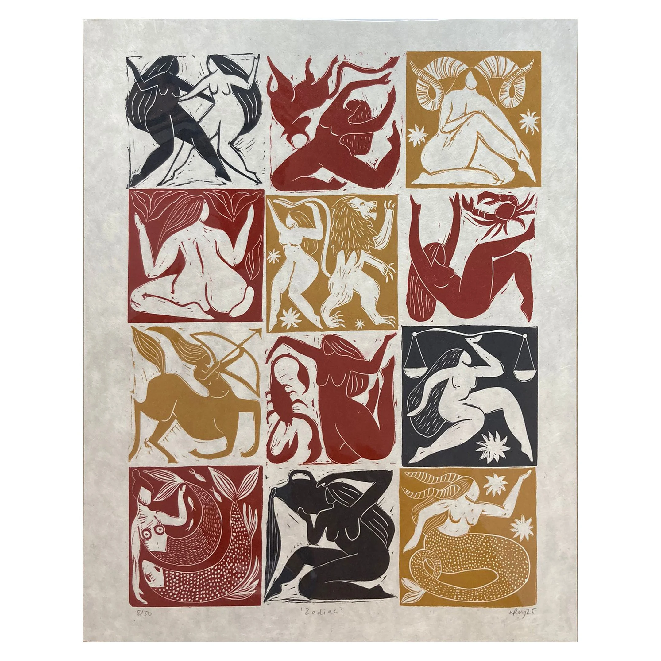 Zodiac (unframed) - artwork available at Heart of The Tribe gallery, Glastonbury