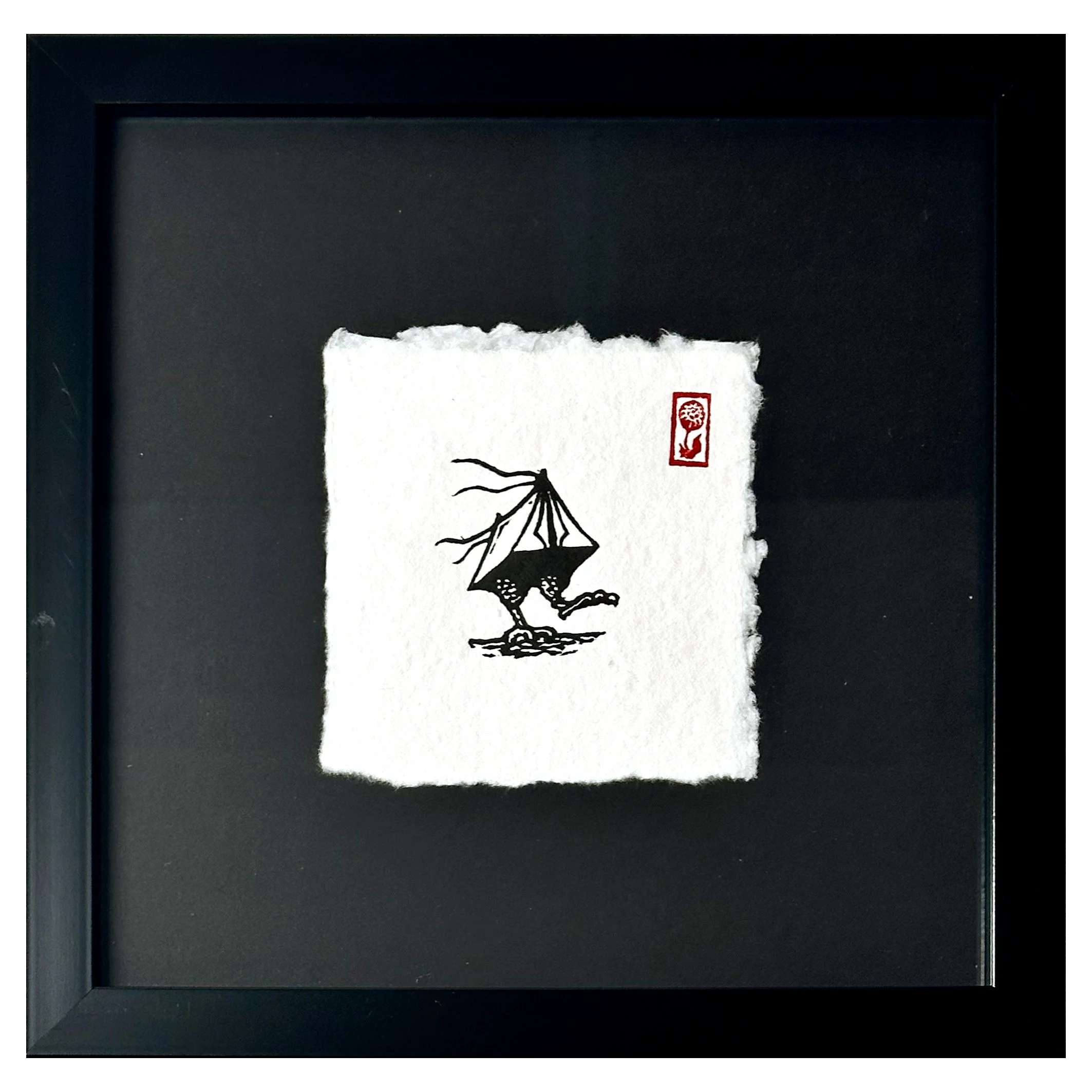 Baba Yaga Goes Camping (framed) - artwork available at Heart of The Tribe gallery, Glastonbury