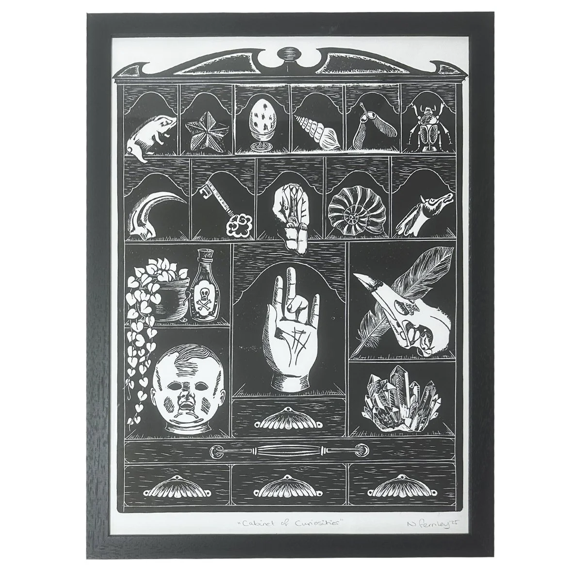 Cabinet of Curiosities - black (framed)