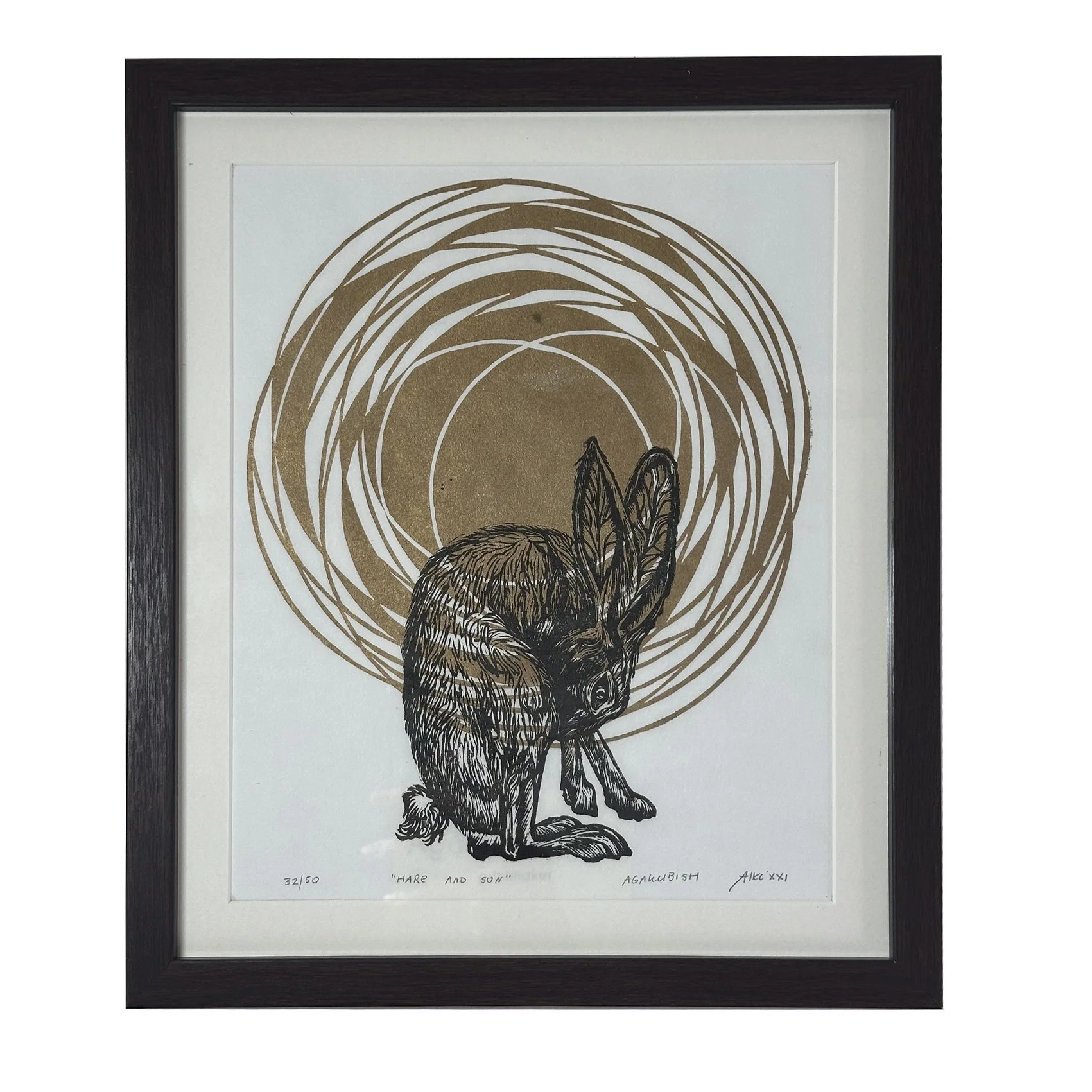 Hare and Sun (framed)