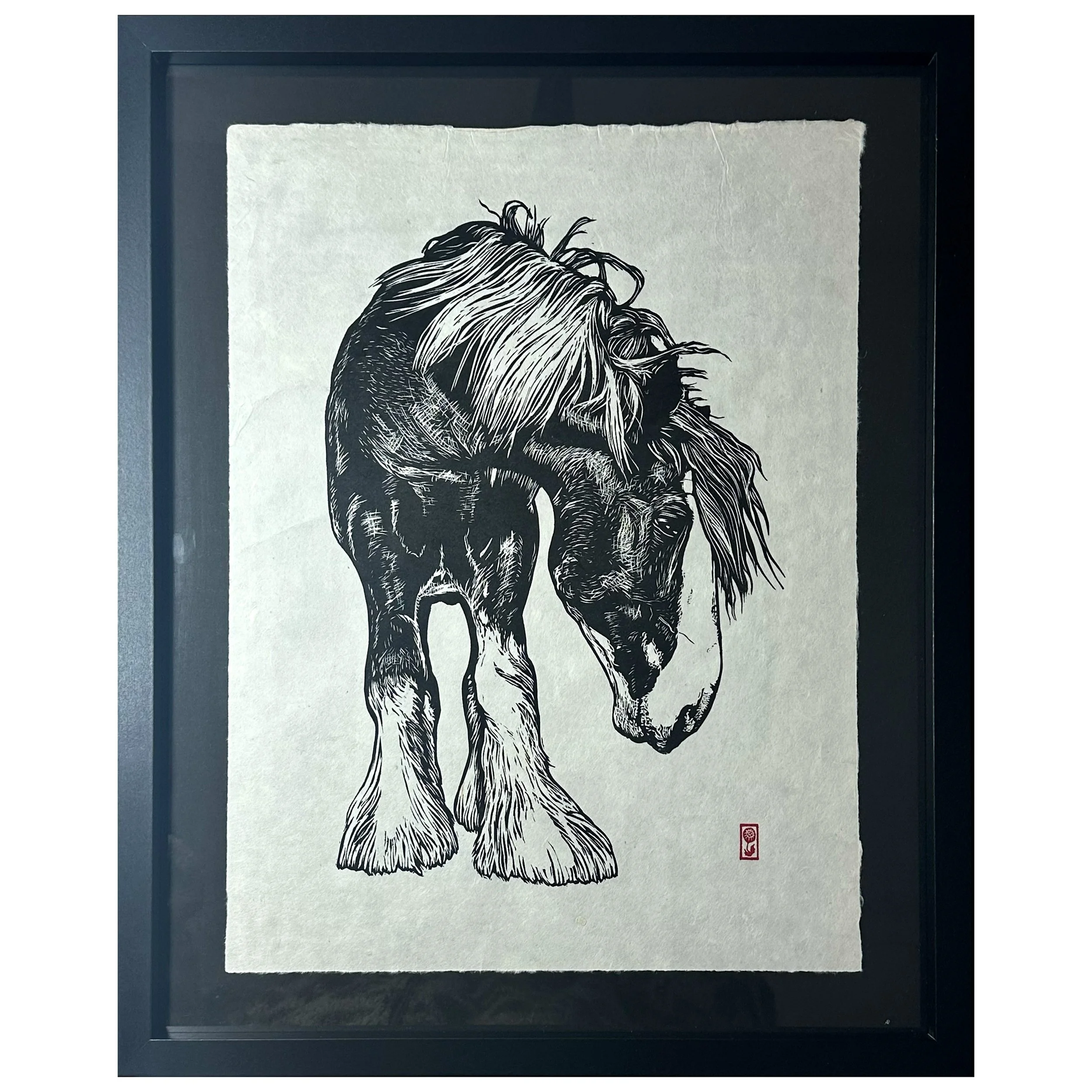 Clydesdale (framed) - artwork available at Heart of The Tribe gallery, Glastonbury