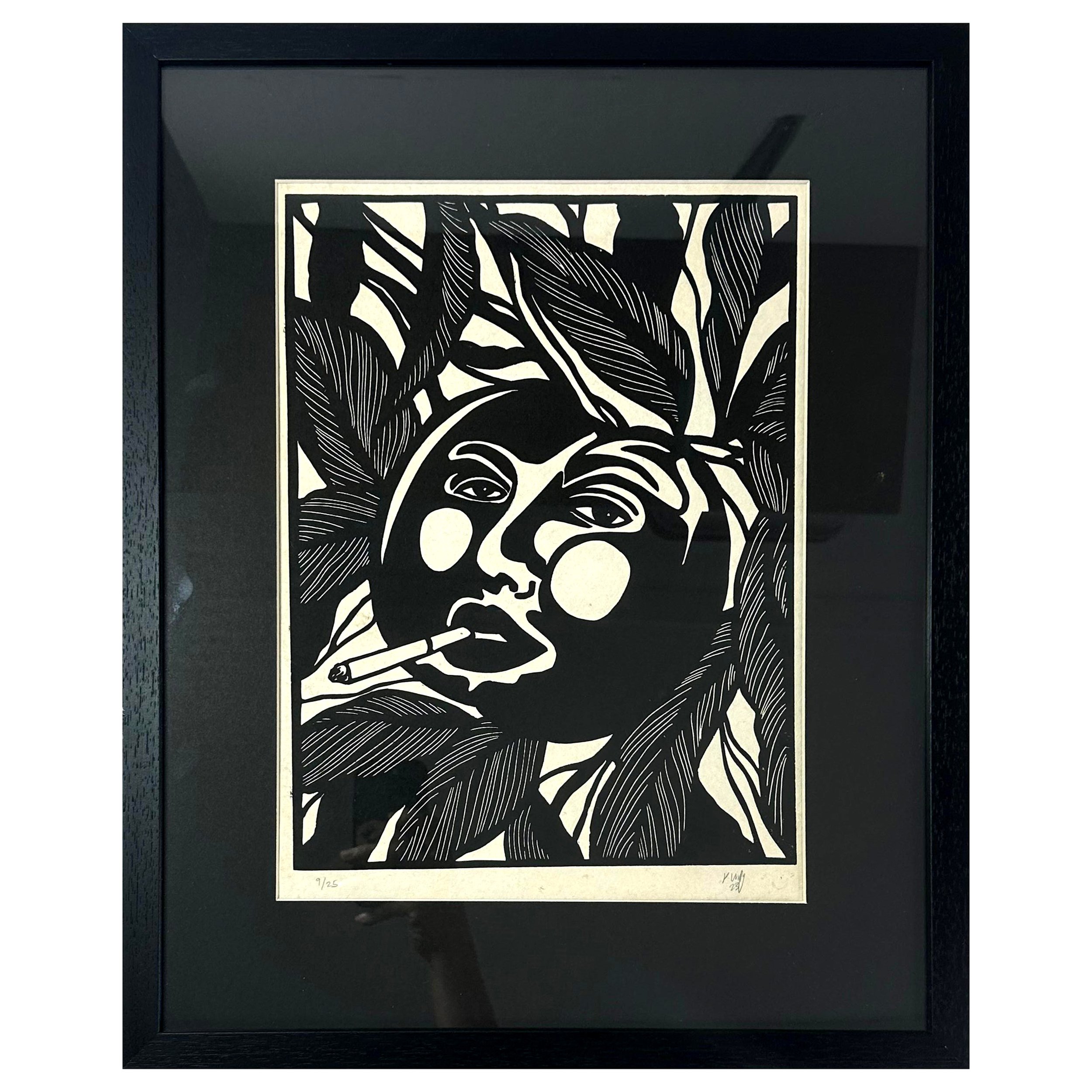 Smoking Peach (framed)