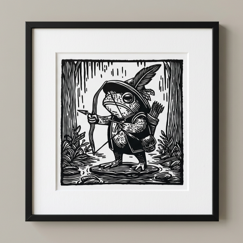 Froggin Hood (framed)