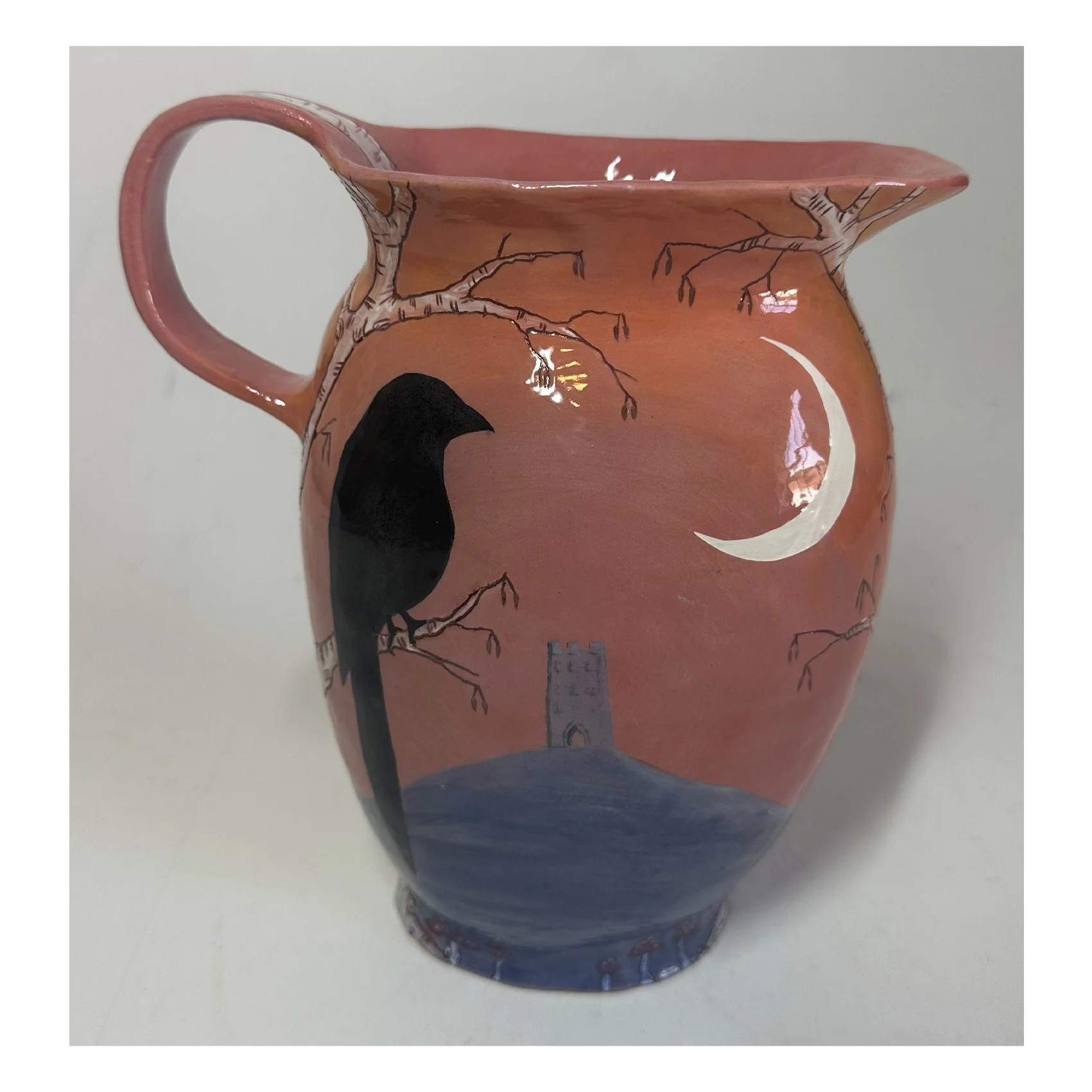 sue cresswell sunset magpie jug 2.jpg