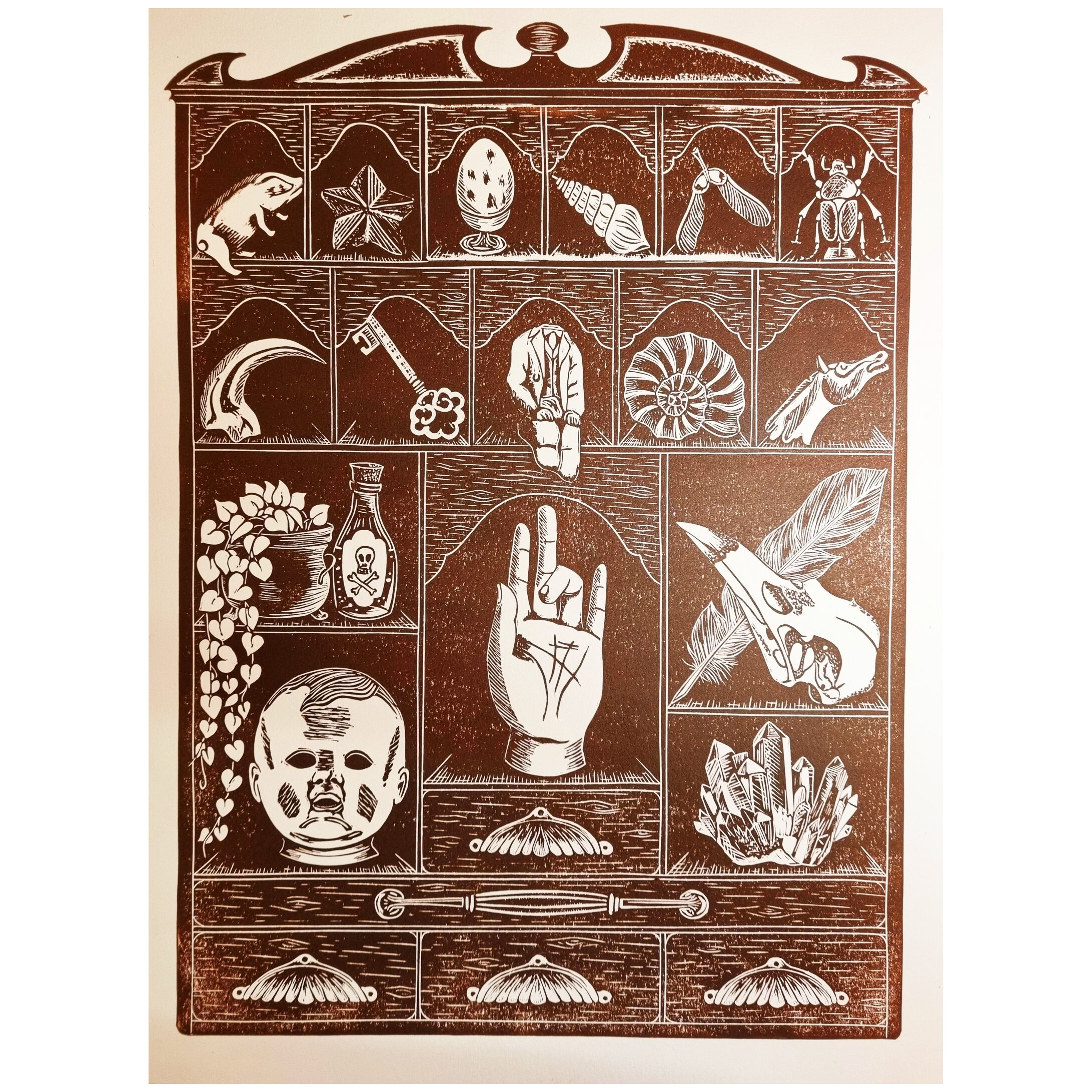 Cabinet of Curiosities - brown (unframed)
