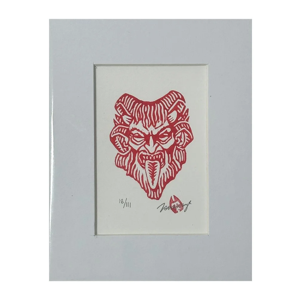 6 Horned Krampus - red (unframed)