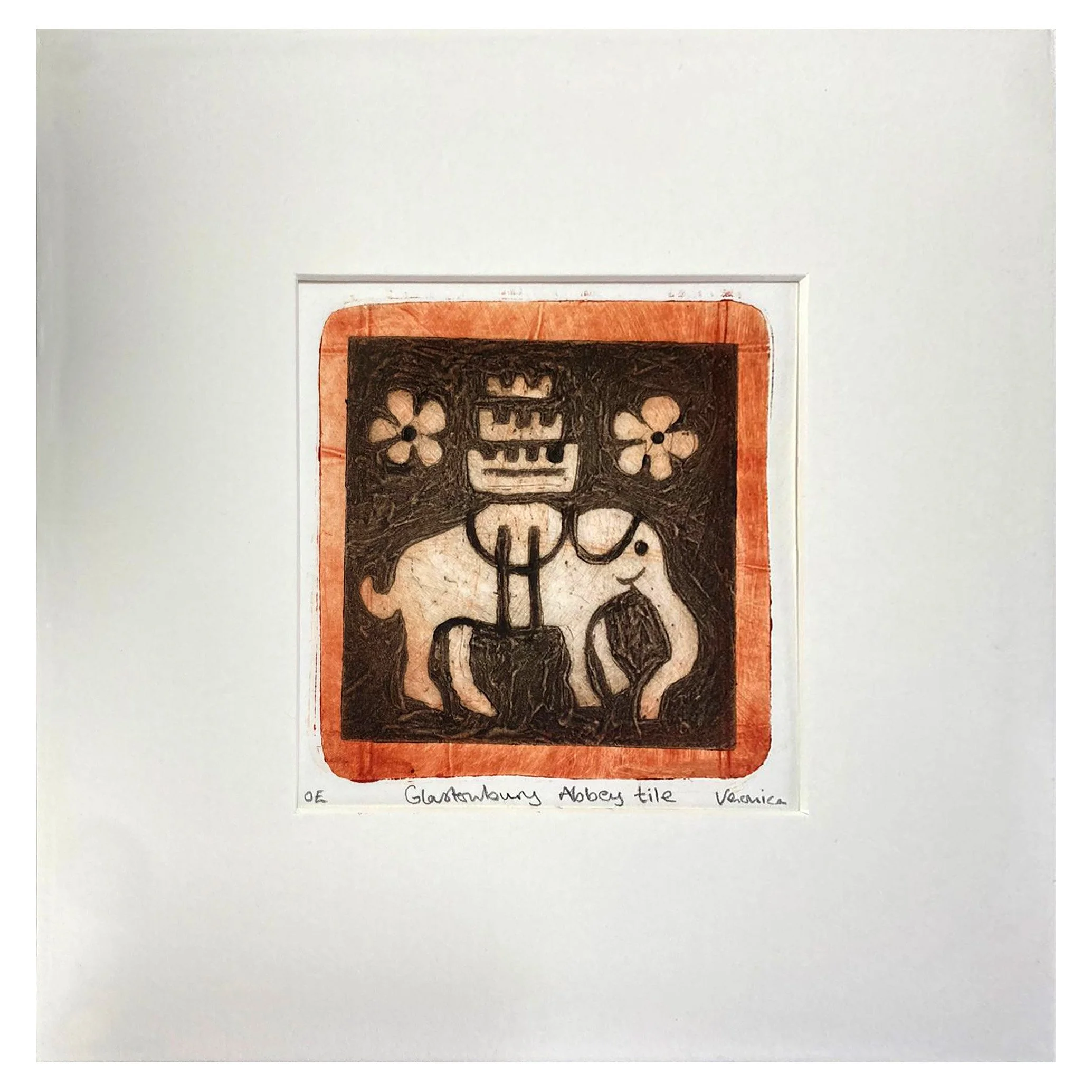 Glastonbury Abbey Tile - Elephant (unframed)