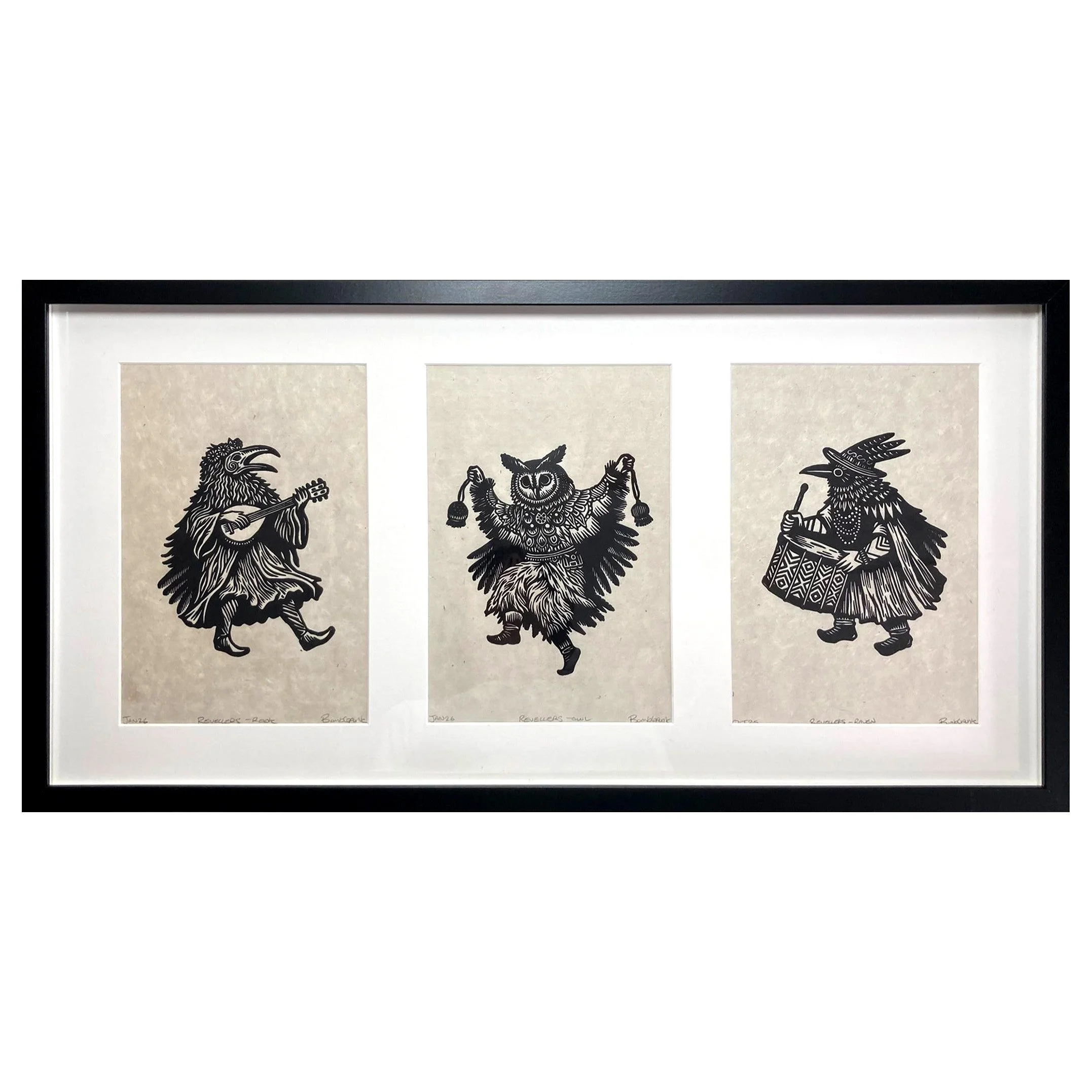 The Revellers Triptych (framed)